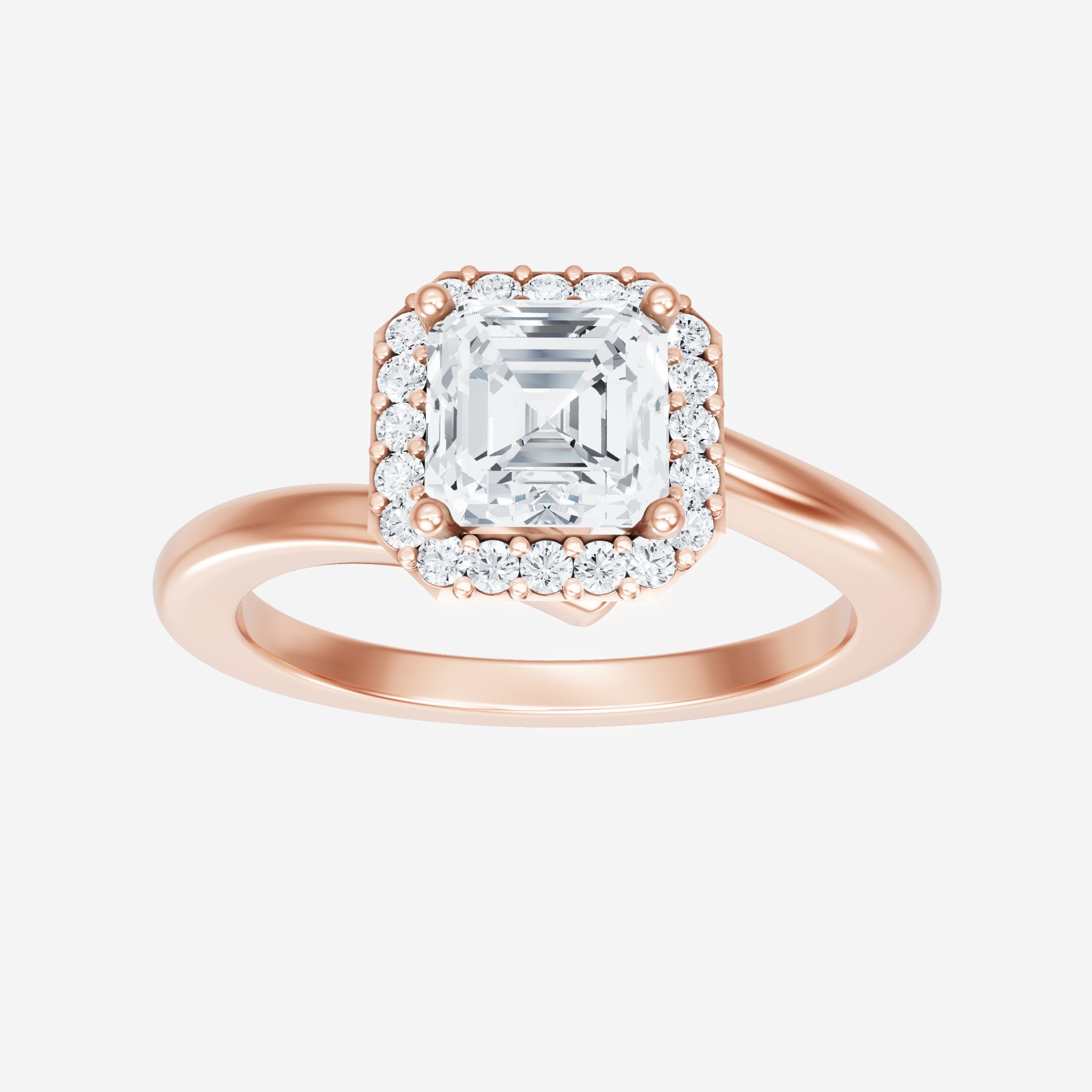 Asscher Adorned in Light Ring