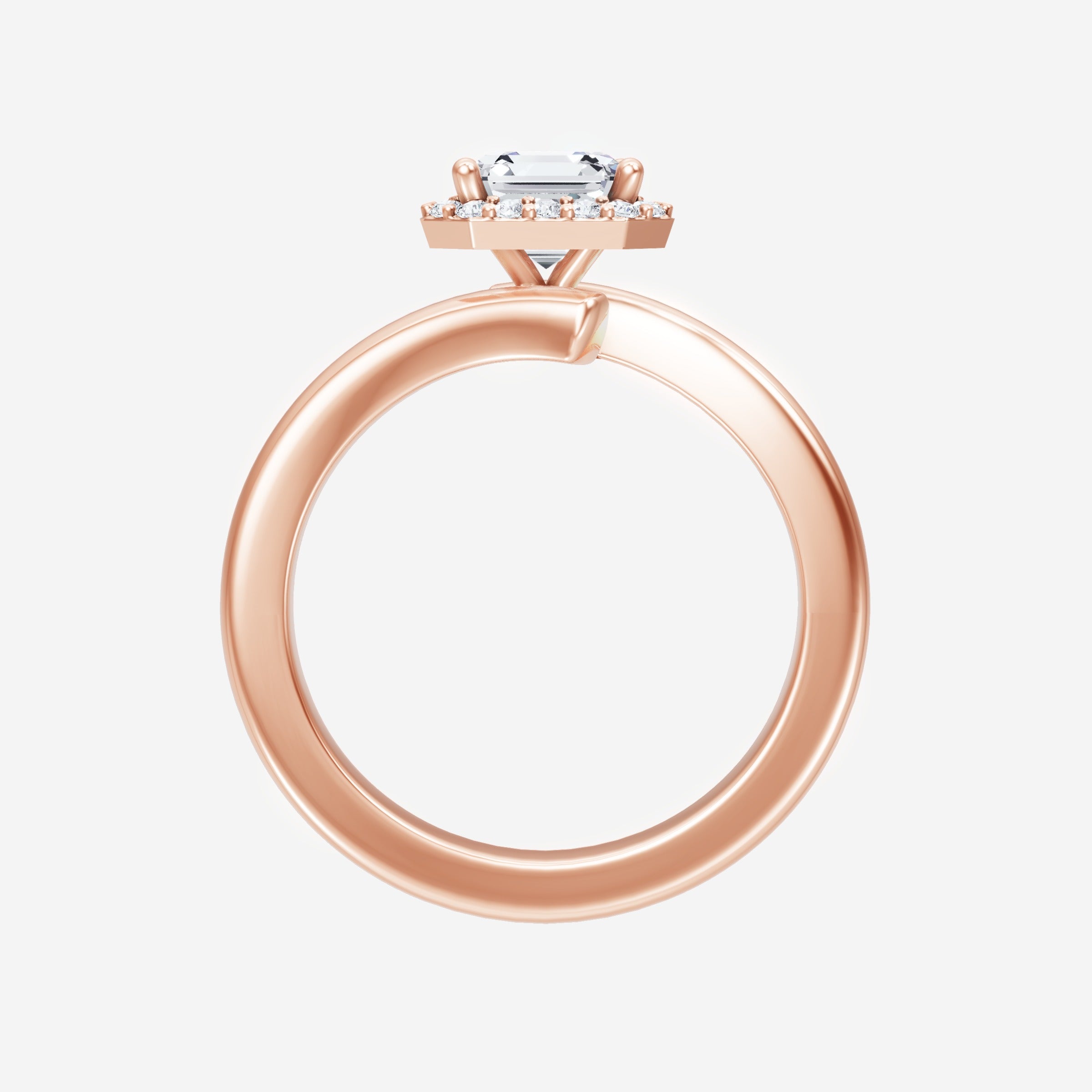 Asscher Adorned in Light Ring