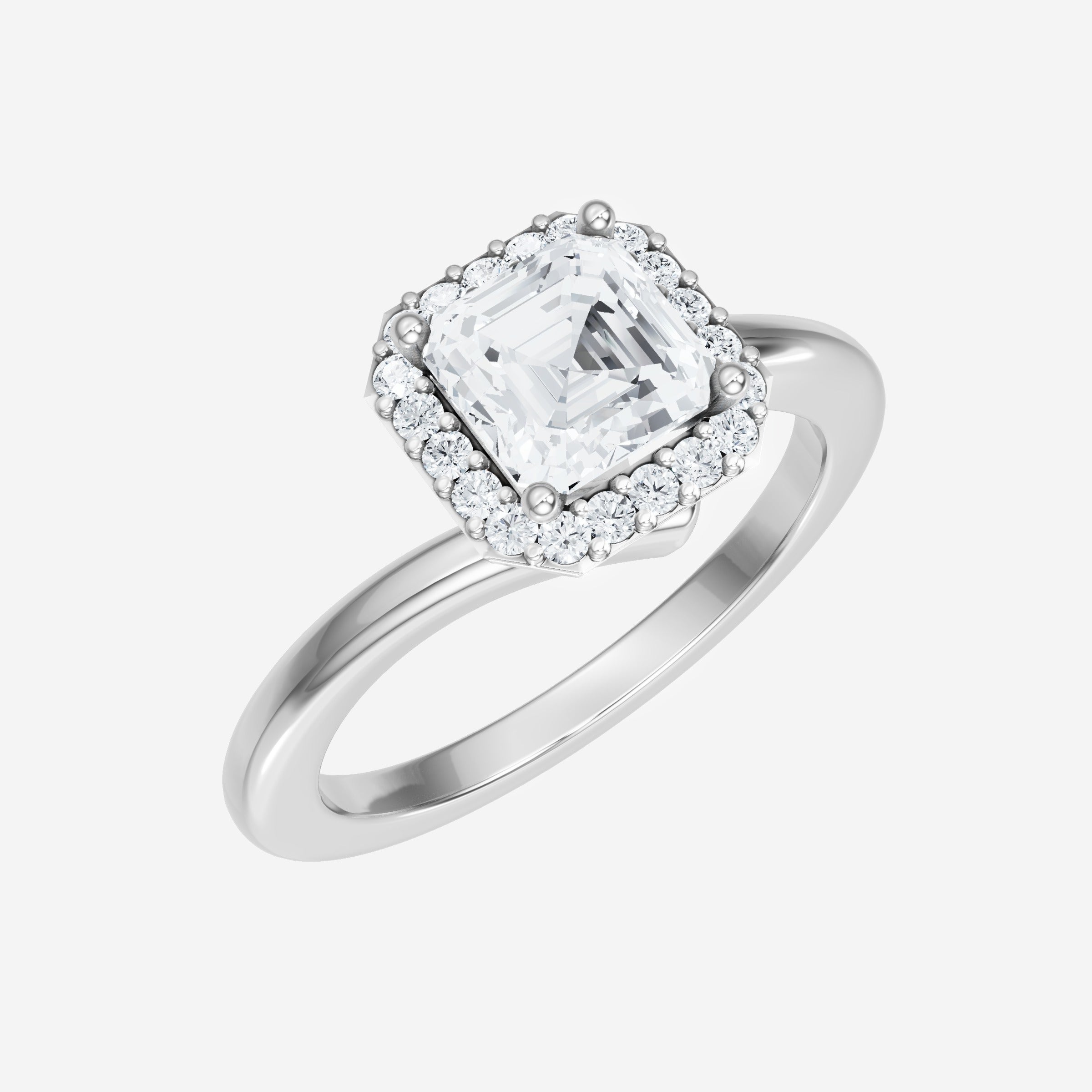 Asscher Adorned in Light Ring