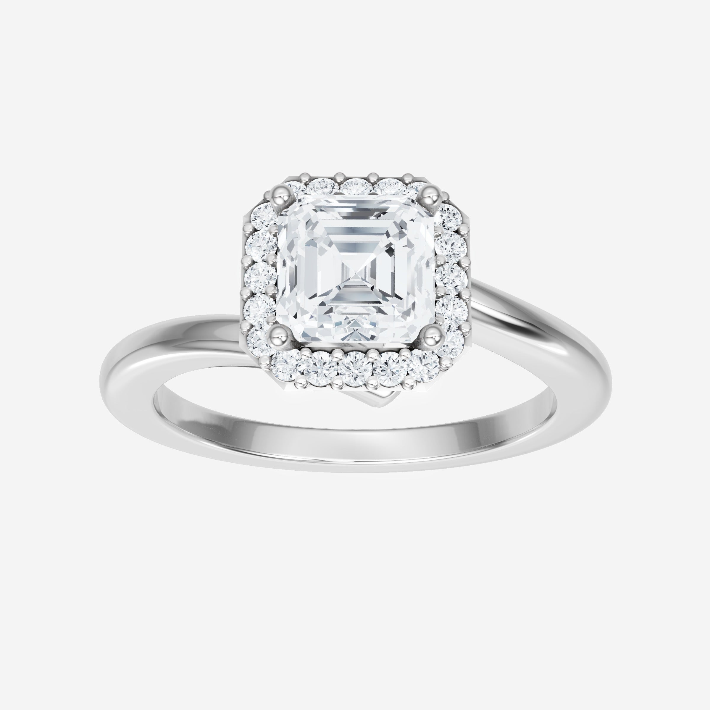 Asscher Adorned in Light Ring