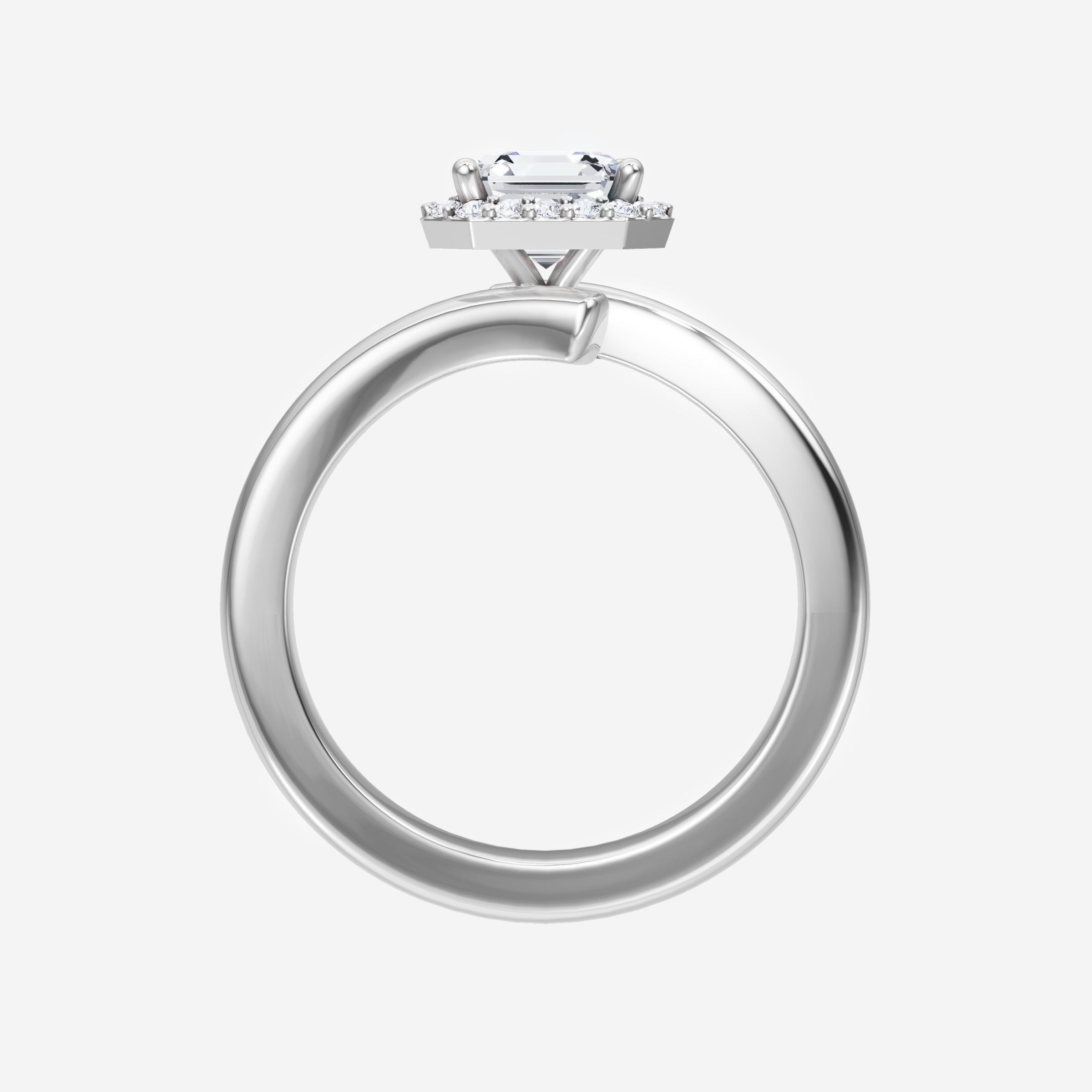 Asscher Adorned in Light Ring