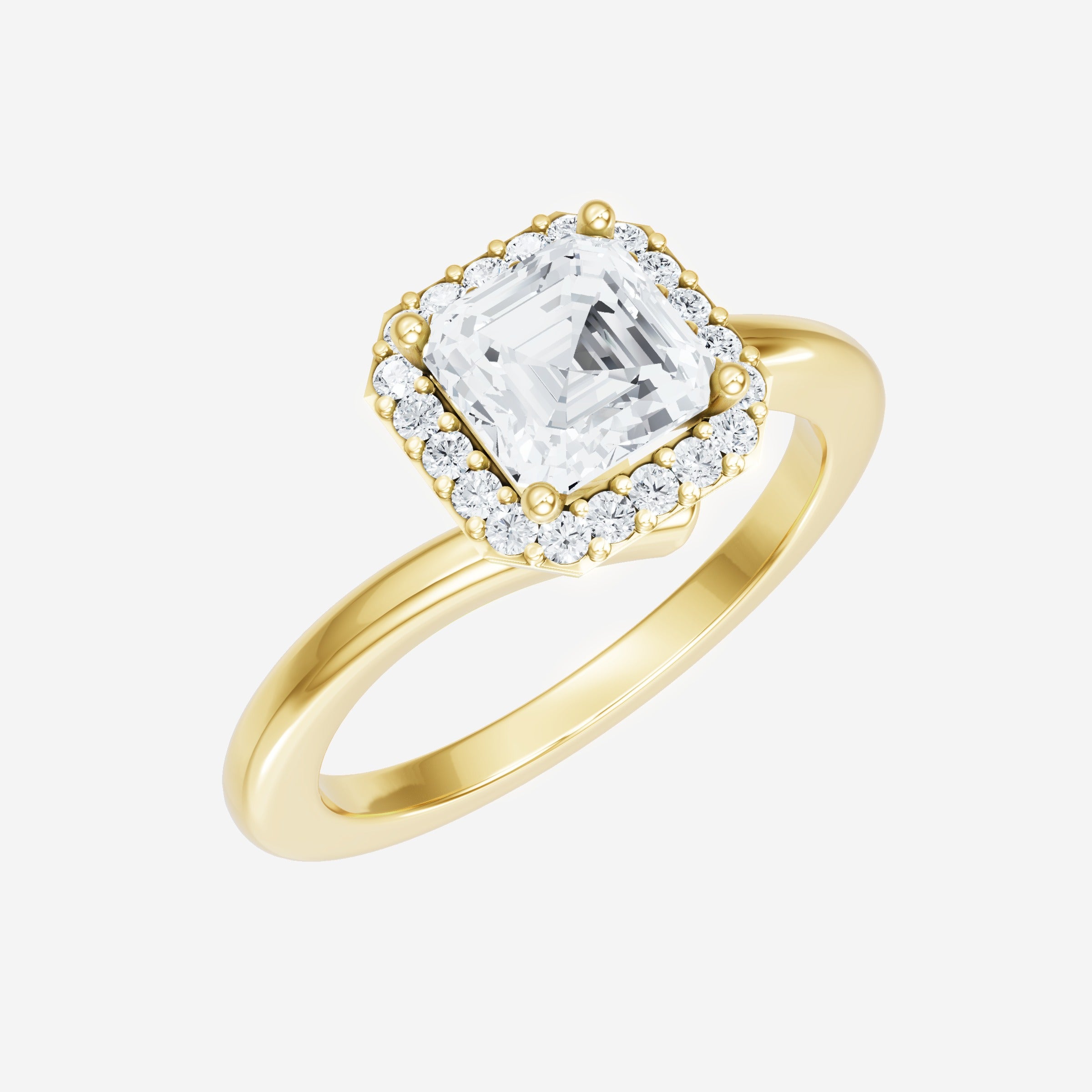 Asscher Adorned in Light Ring