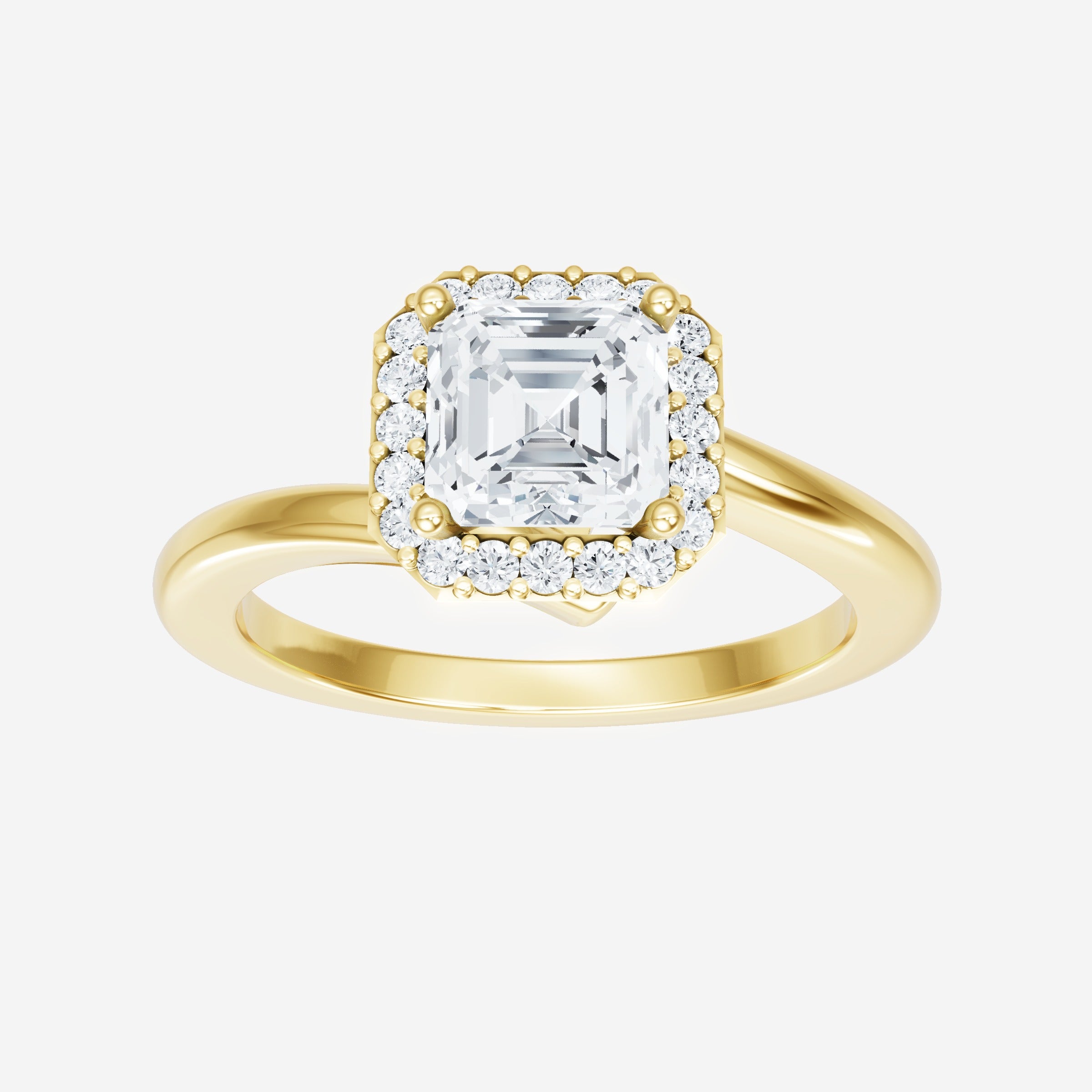 Asscher Adorned in Light Ring