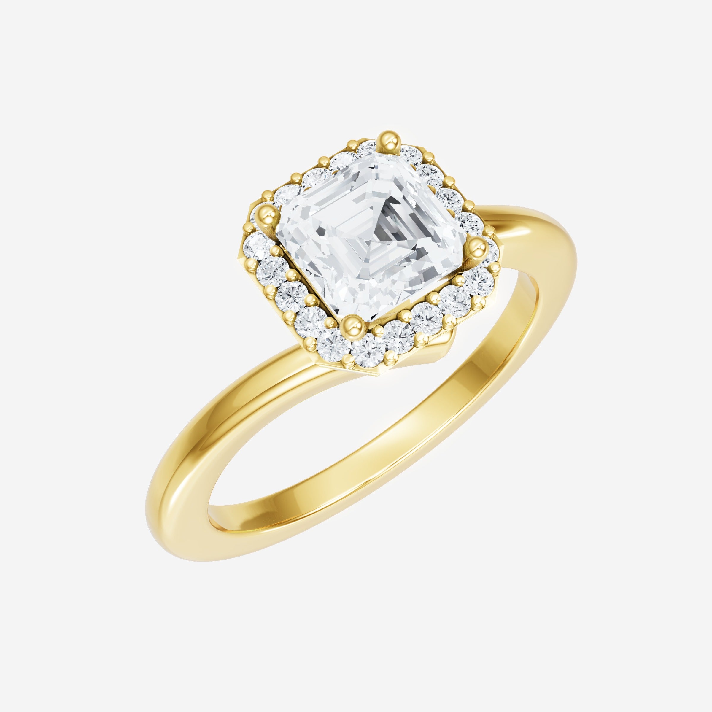 Asscher Adorned in Light Ring