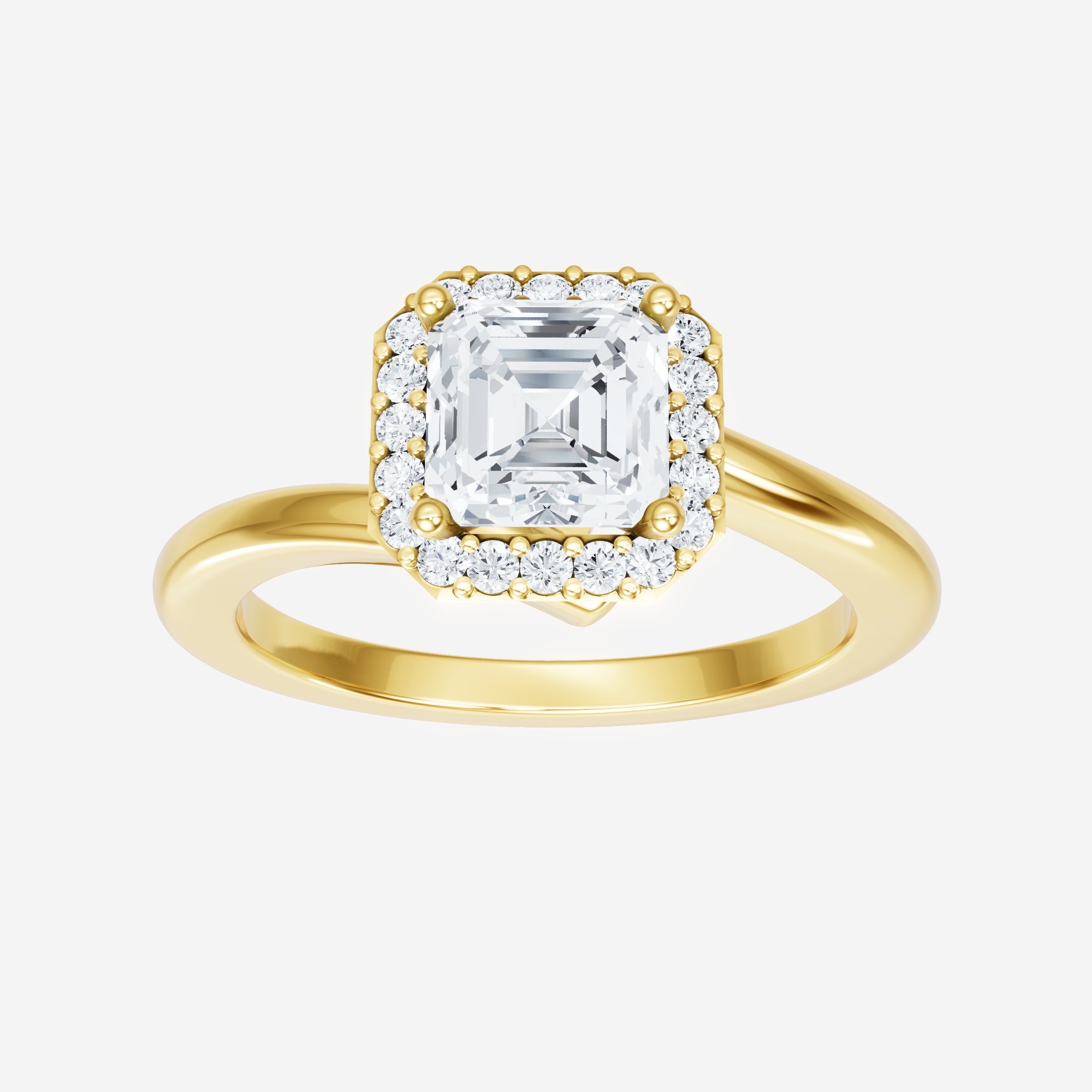 Asscher Adorned in Light Ring