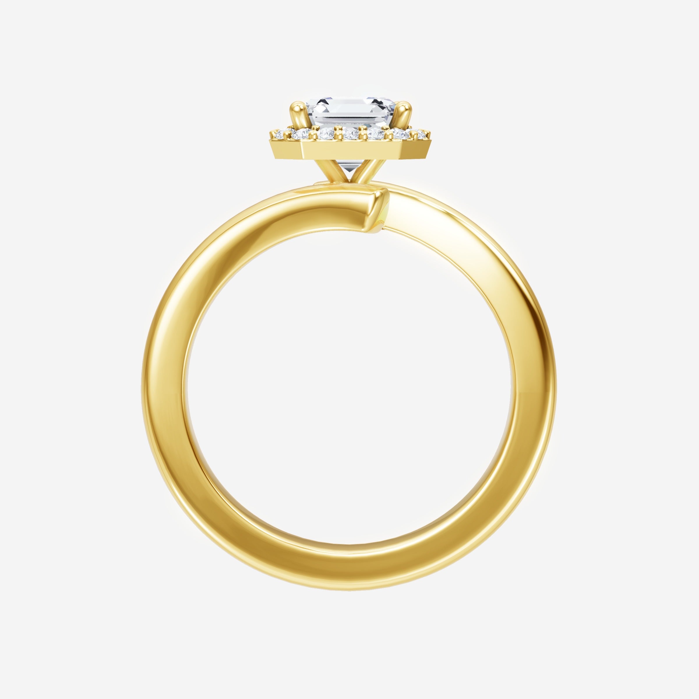 Asscher Adorned in Light Ring