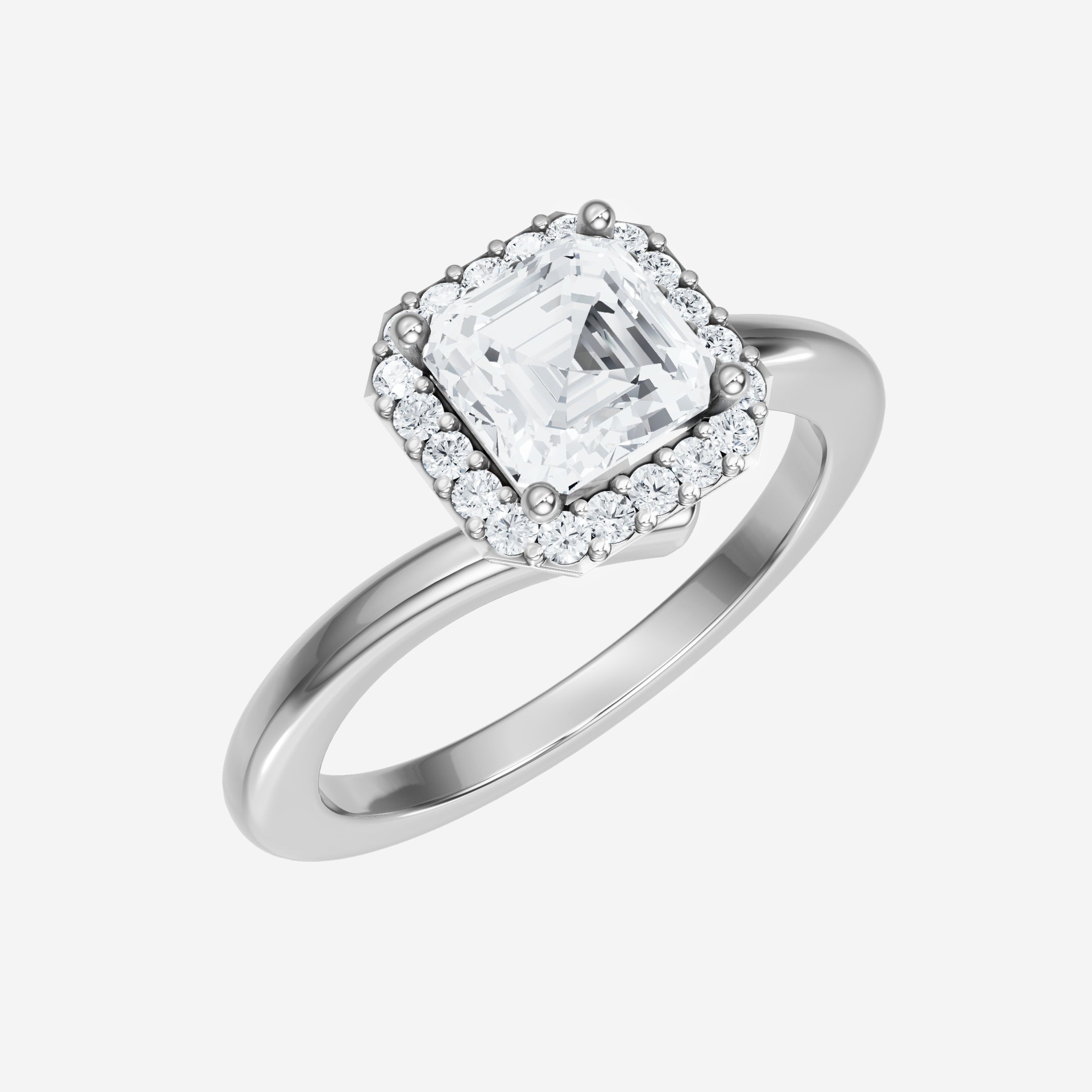 Asscher Adorned in Light Ring
