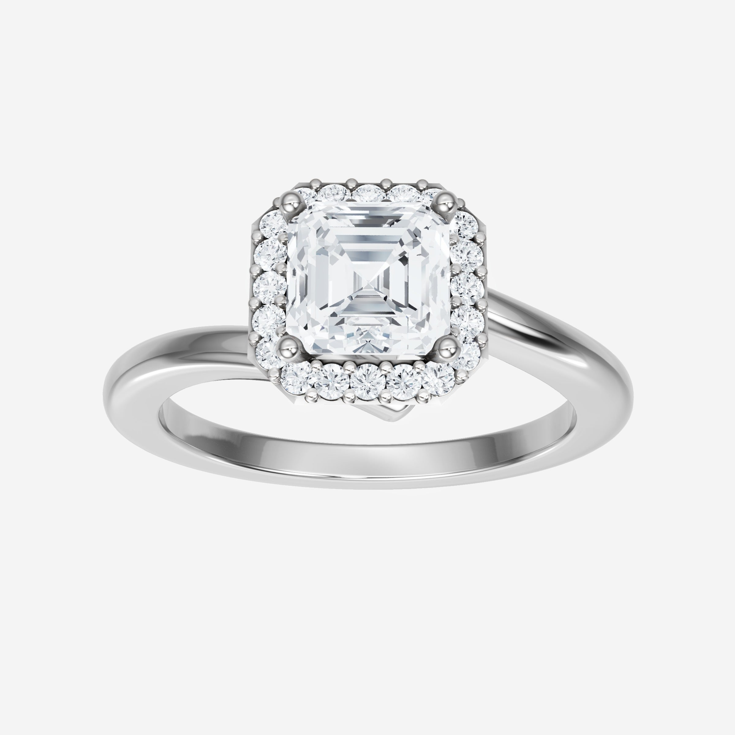 Asscher Adorned in Light Ring