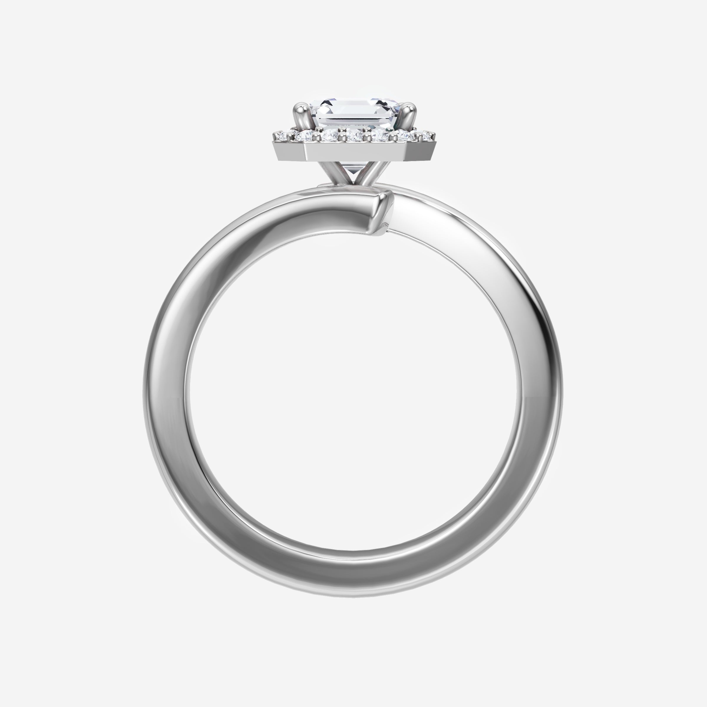Asscher Adorned in Light Ring