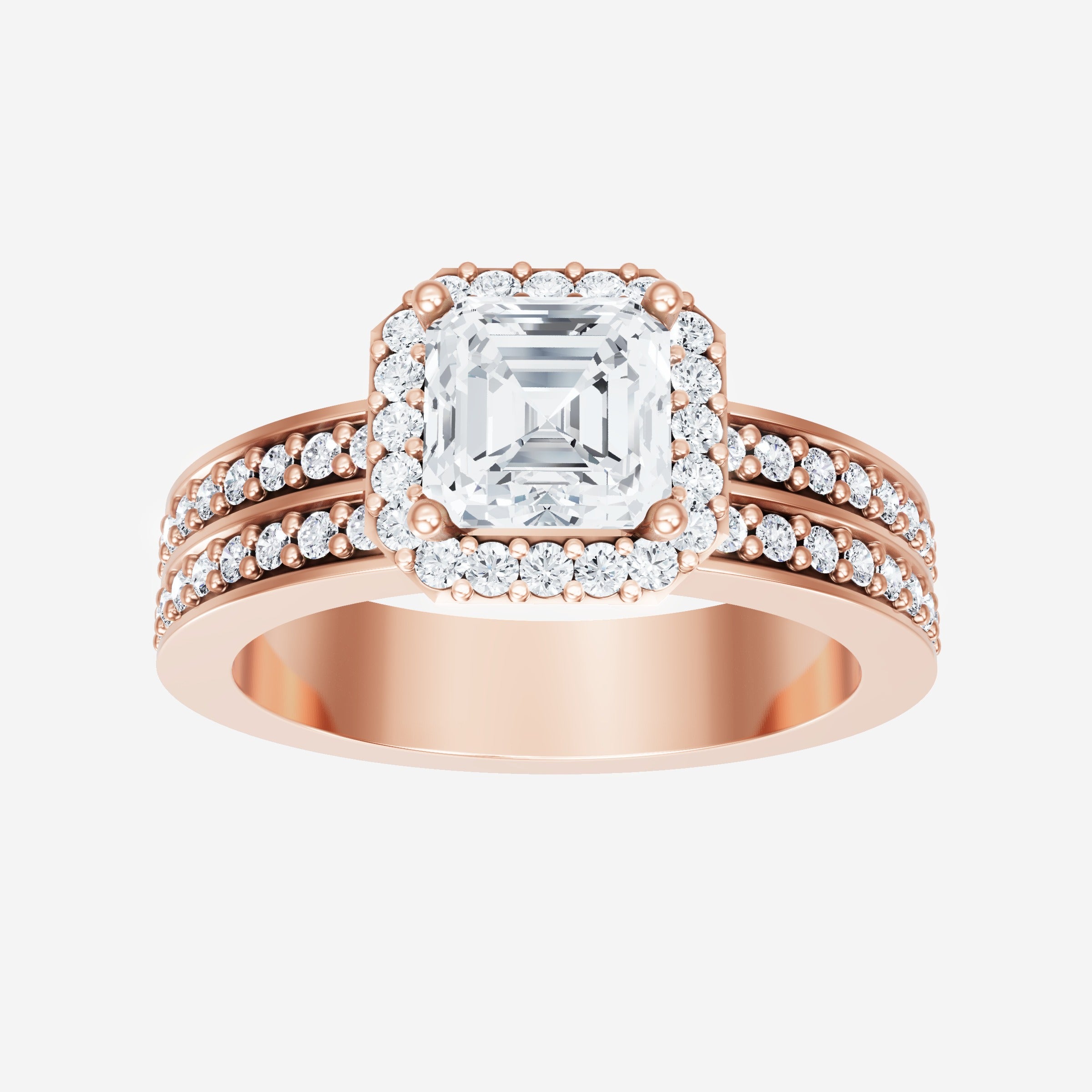 Asscher Adorned in Light Ring