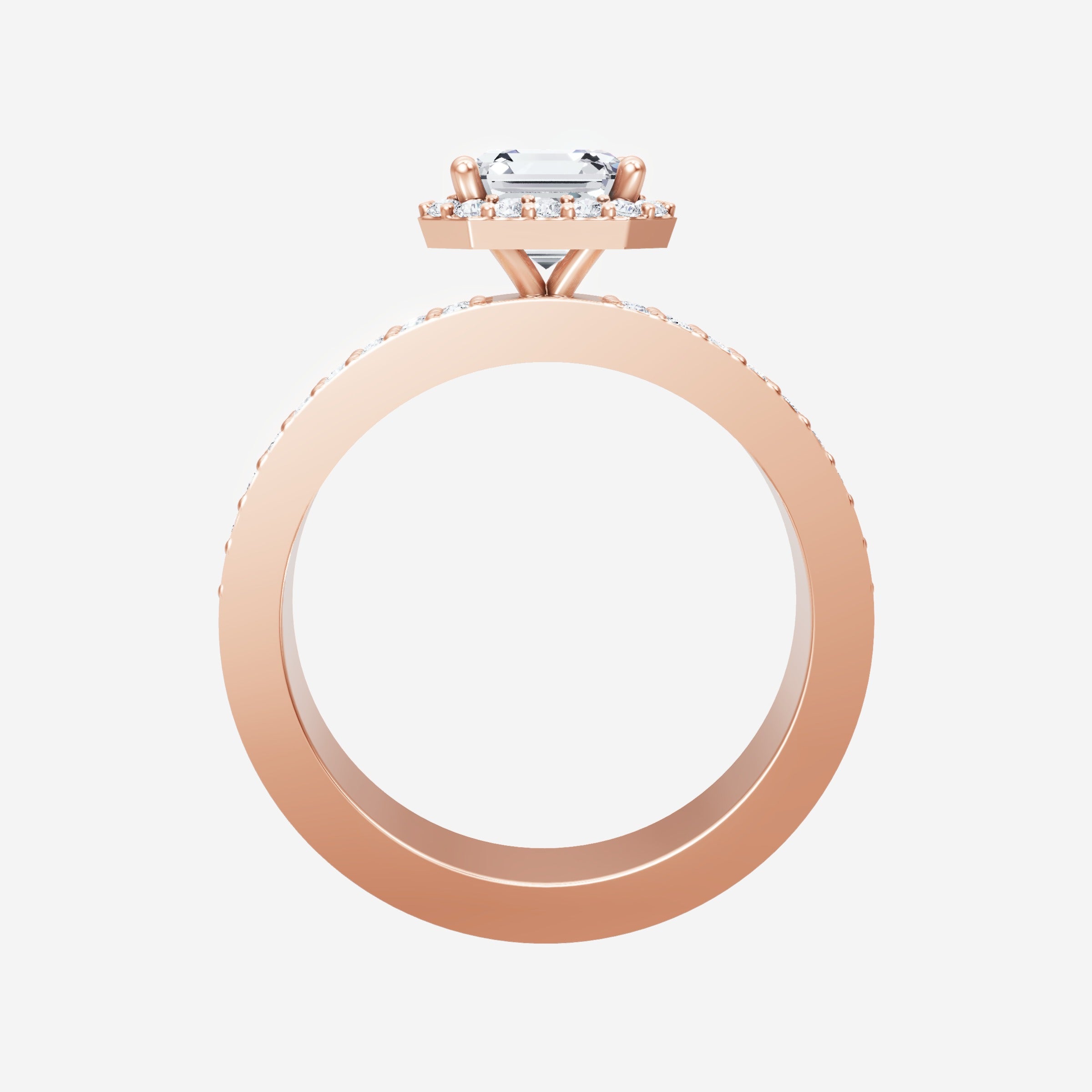 Asscher Adorned in Light Ring