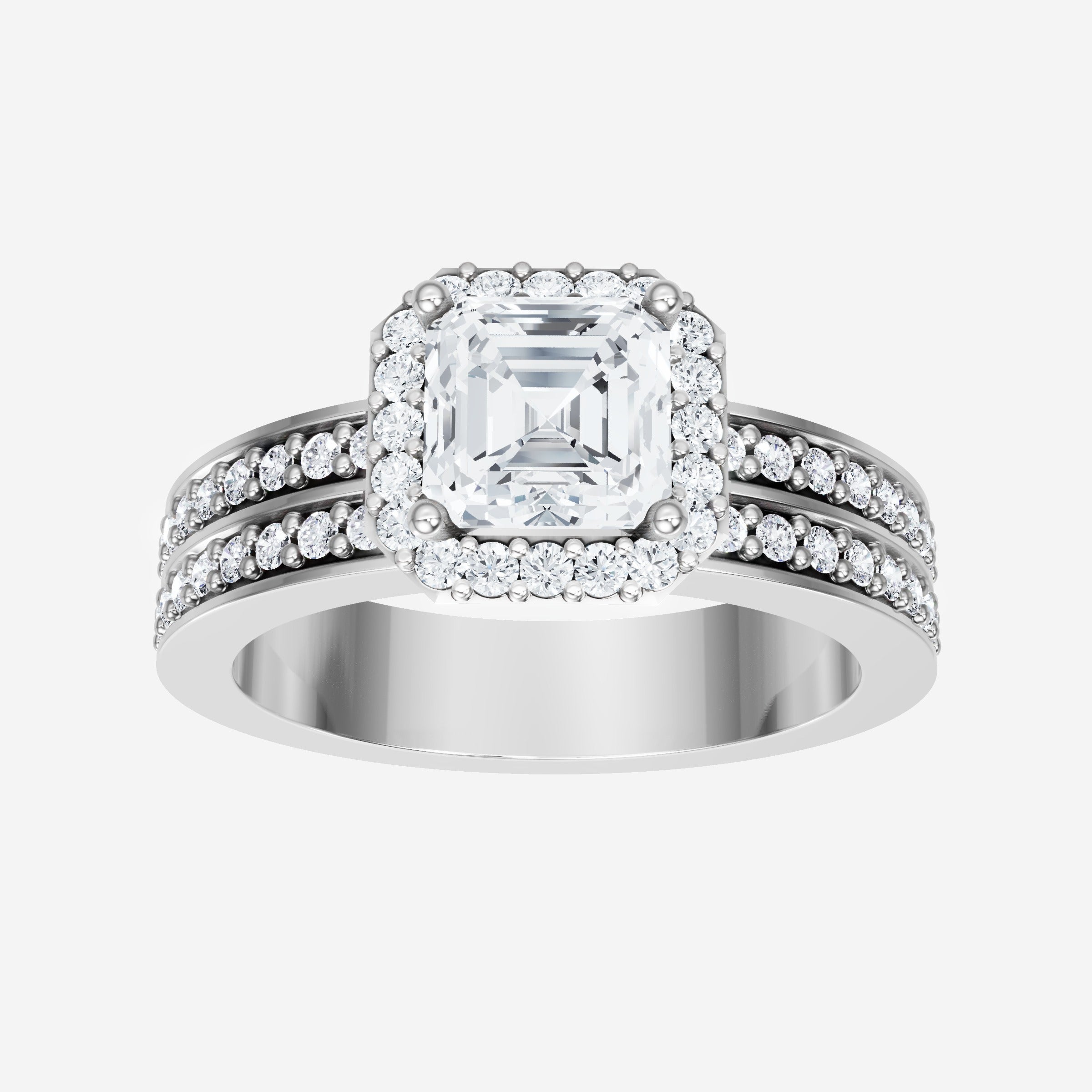 Asscher Adorned in Light Ring