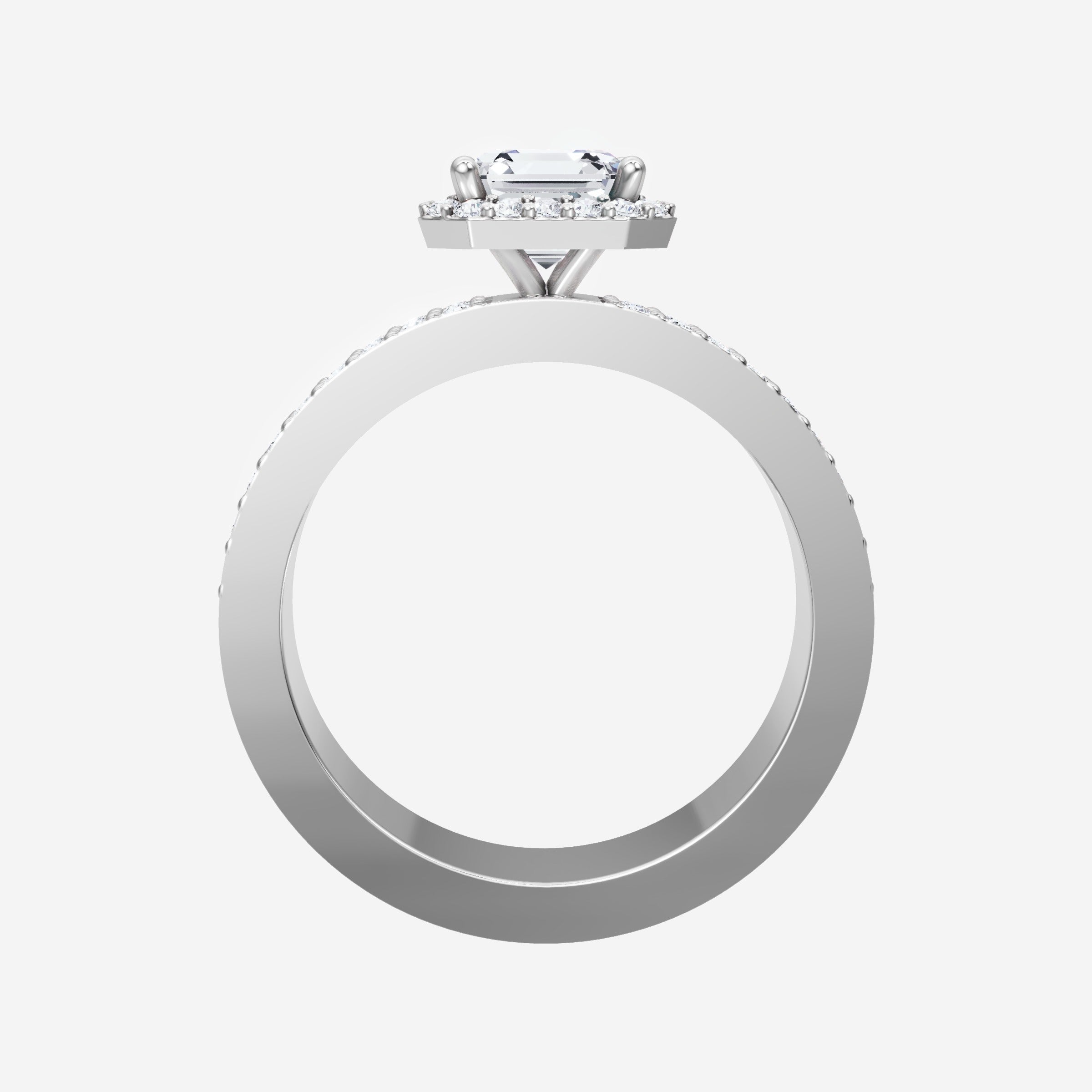 Asscher Adorned in Light Ring
