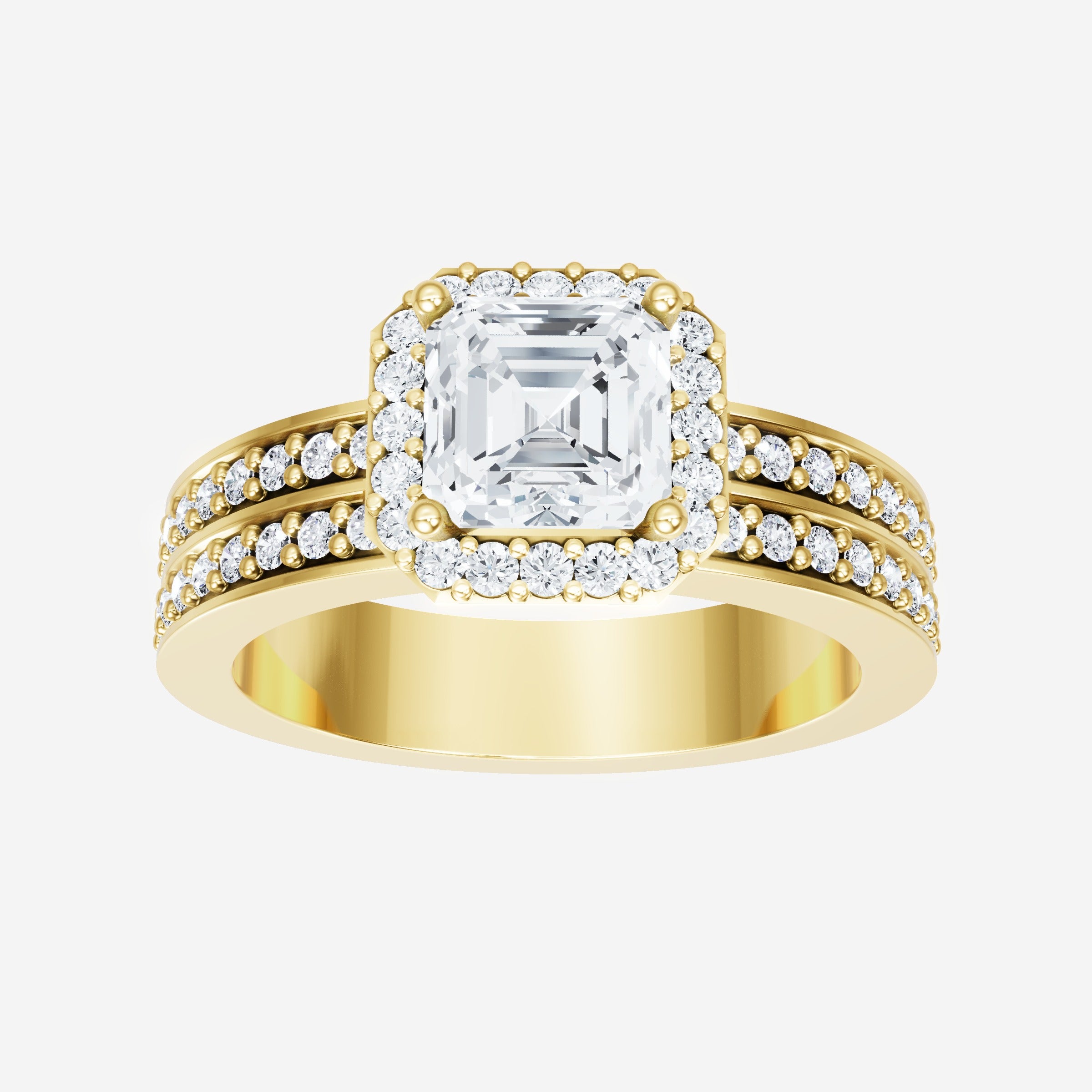 Asscher Adorned in Light Ring