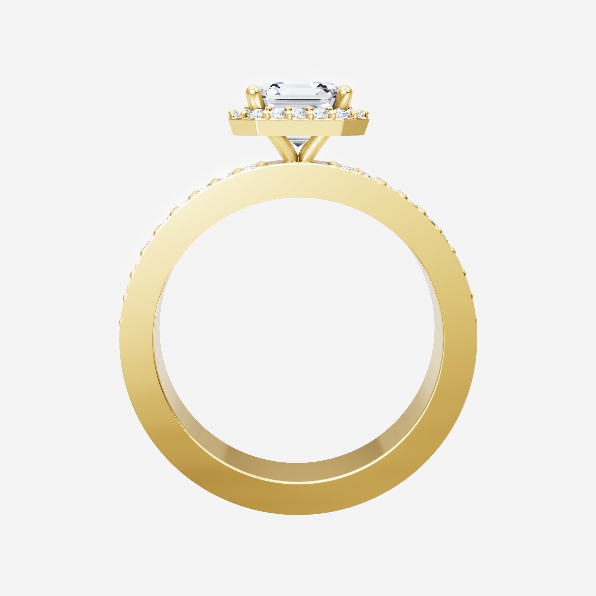 Asscher Adorned in Light Ring