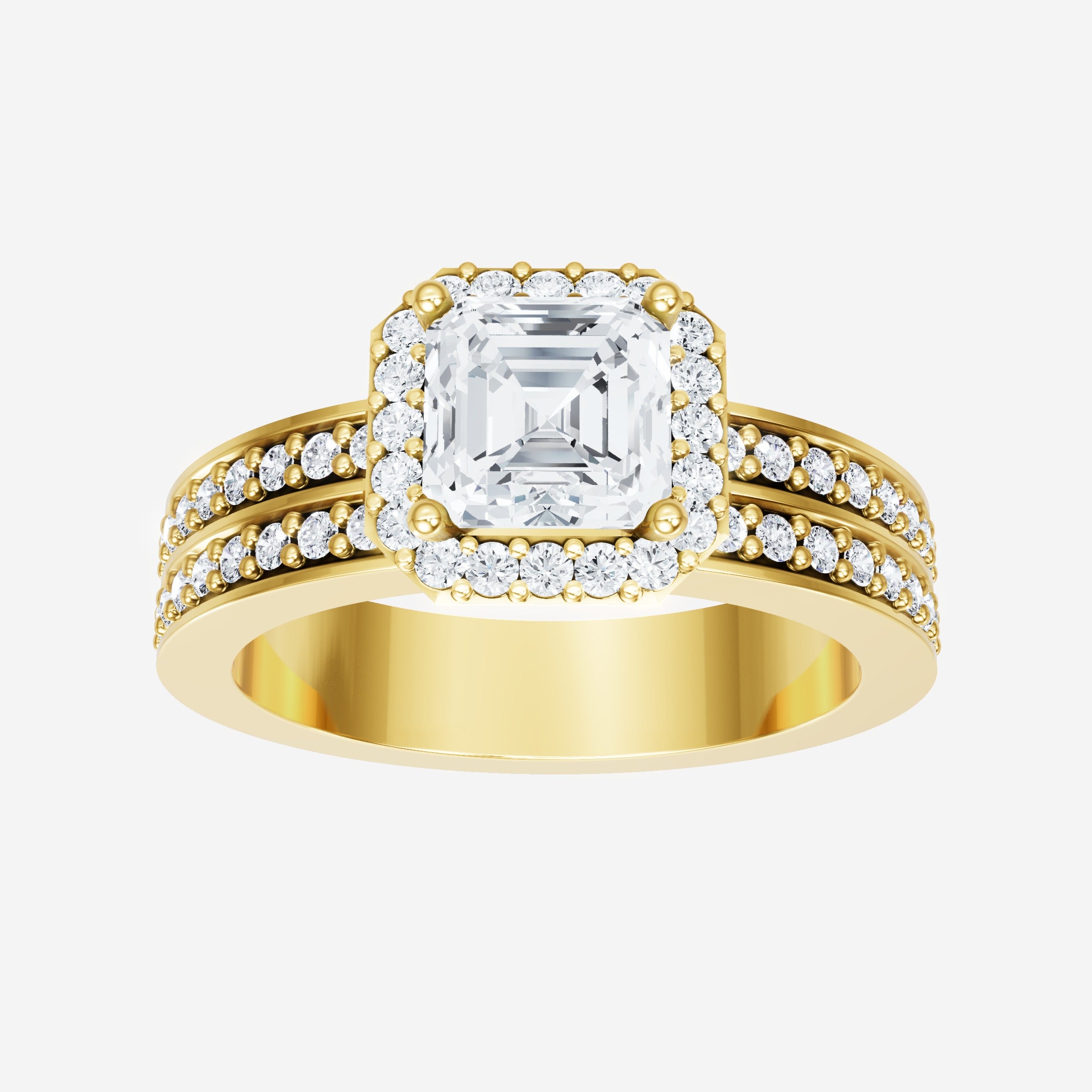 Asscher Adorned in Light Ring