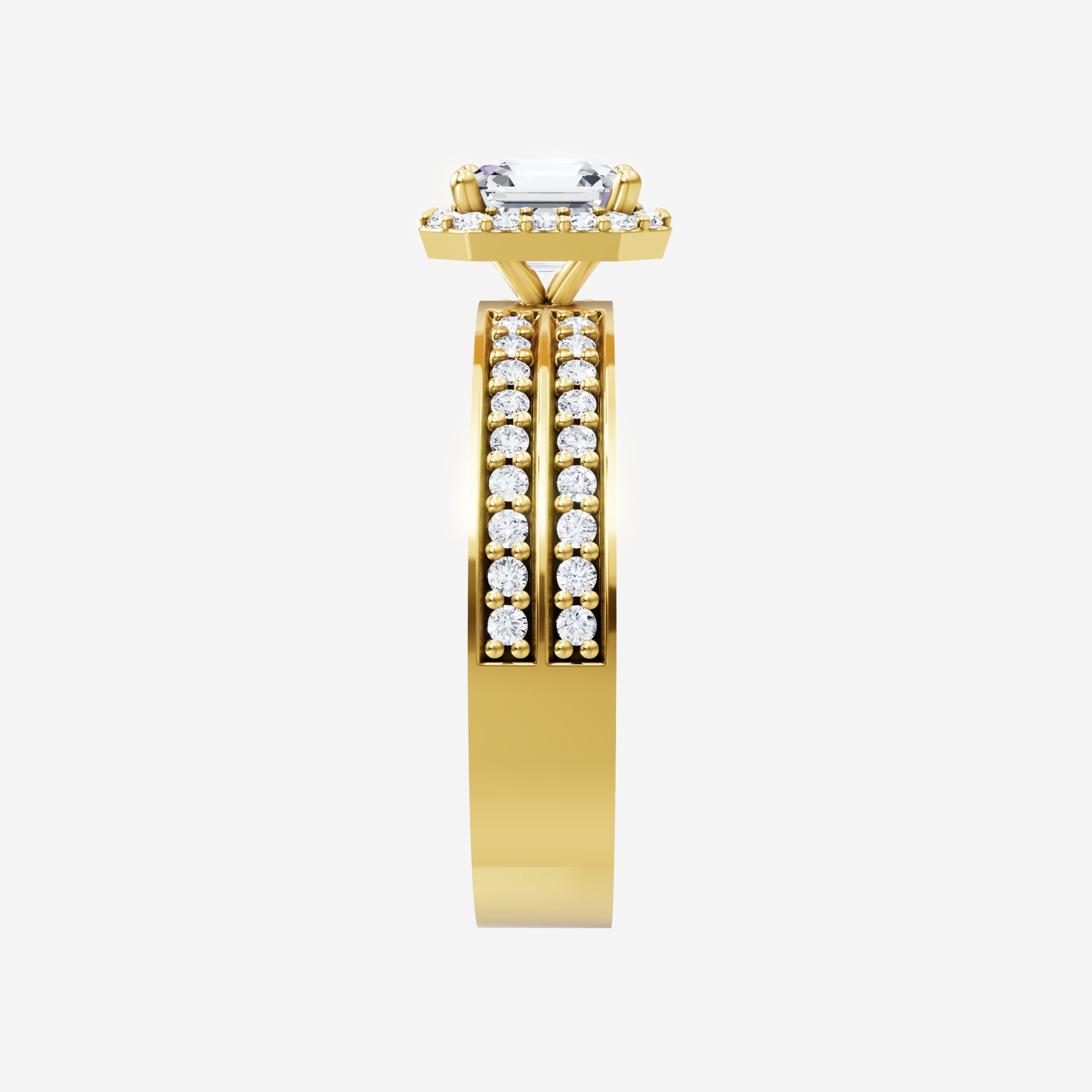 Asscher Adorned in Light Ring