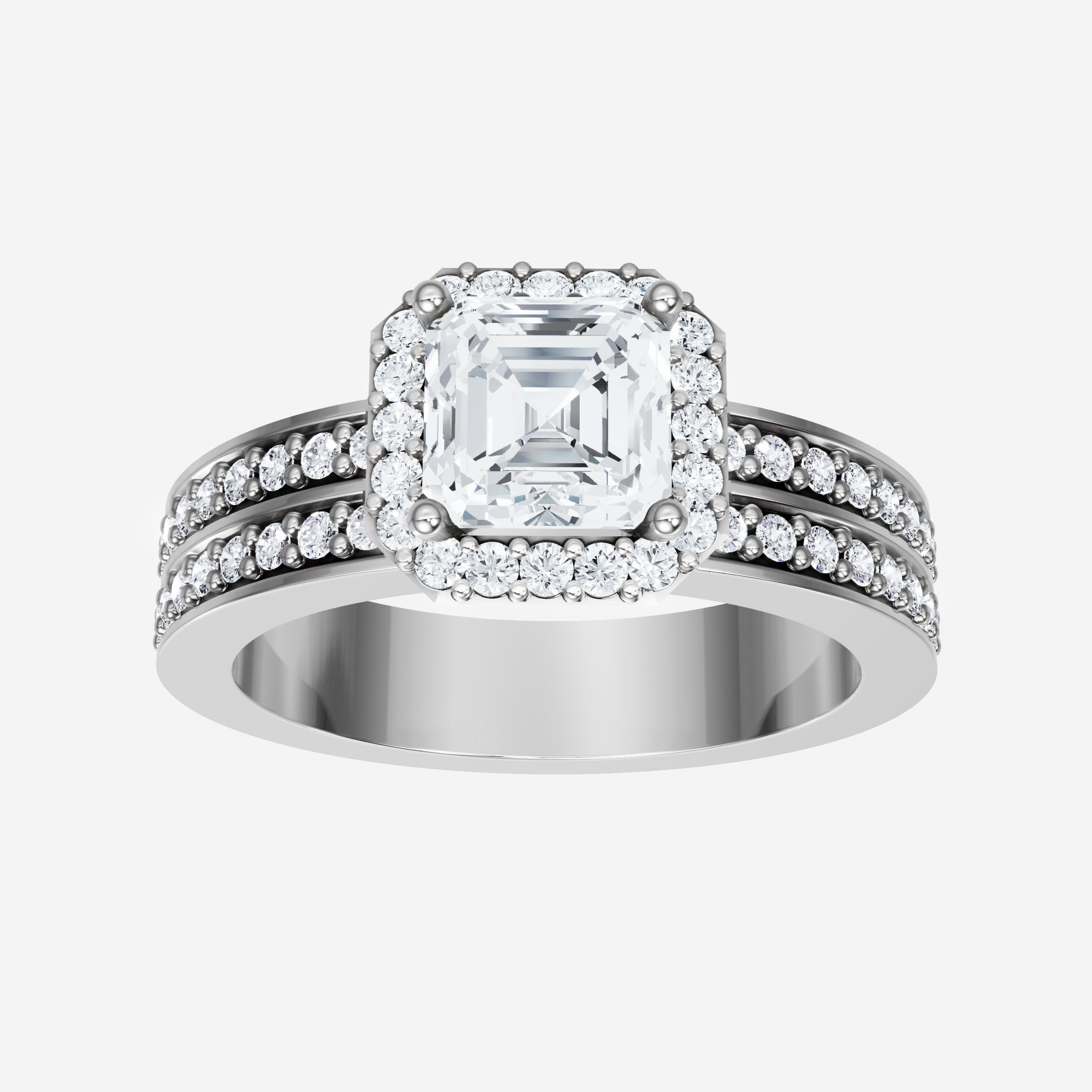 Asscher Adorned in Light Ring