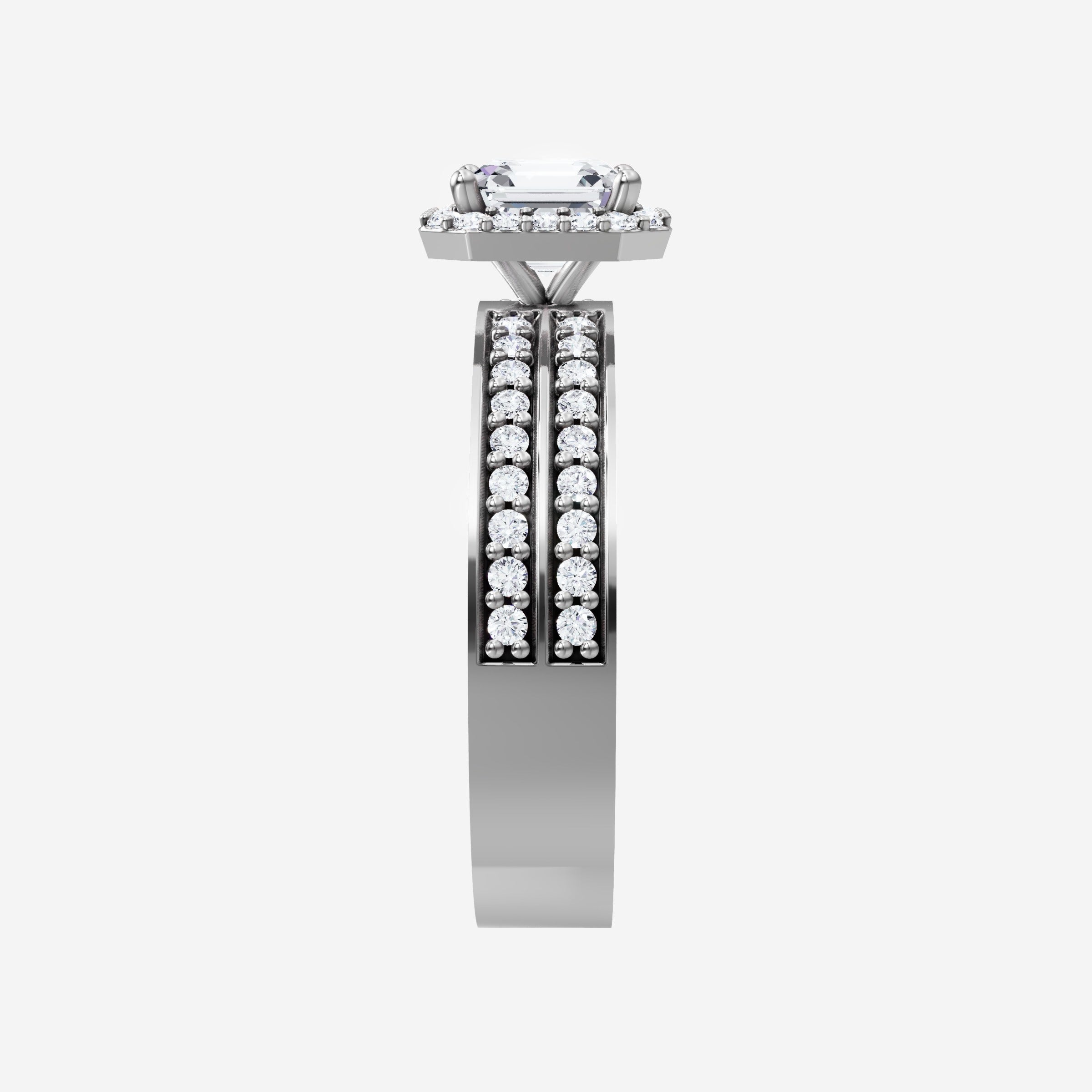 Asscher Adorned in Light Ring