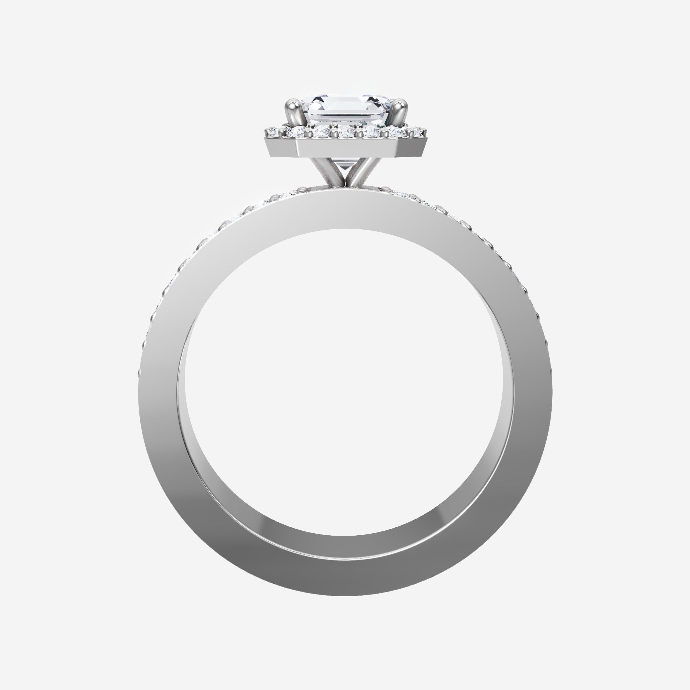 Asscher Adorned in Light Ring