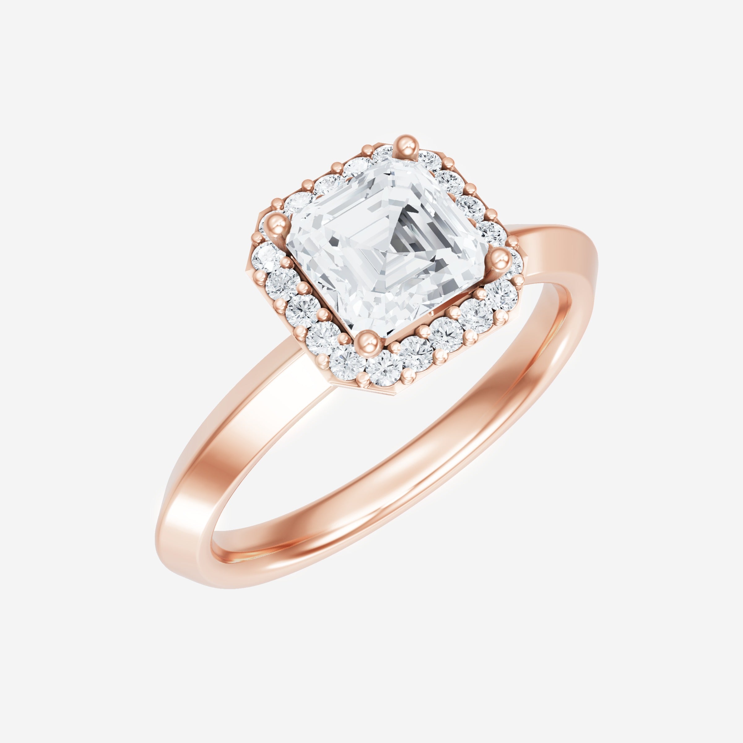 Asscher Adorned in Light Ring
