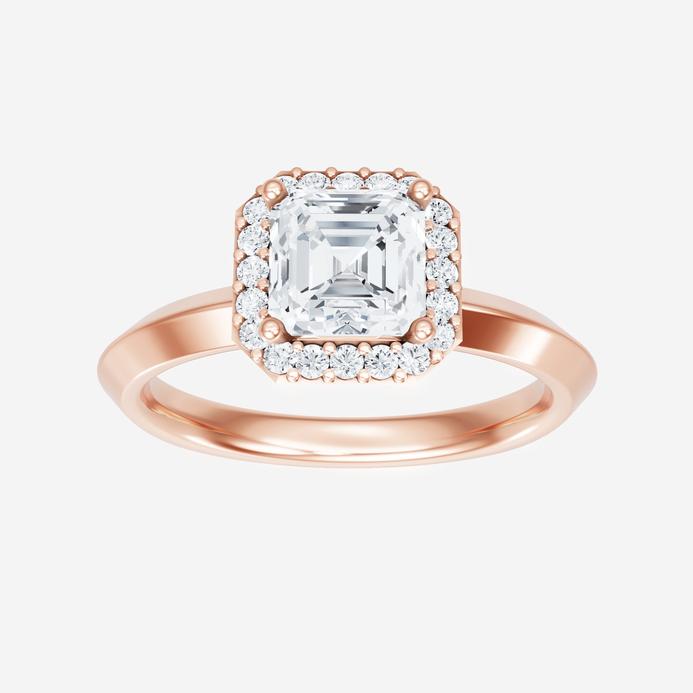 Asscher Adorned in Light Ring