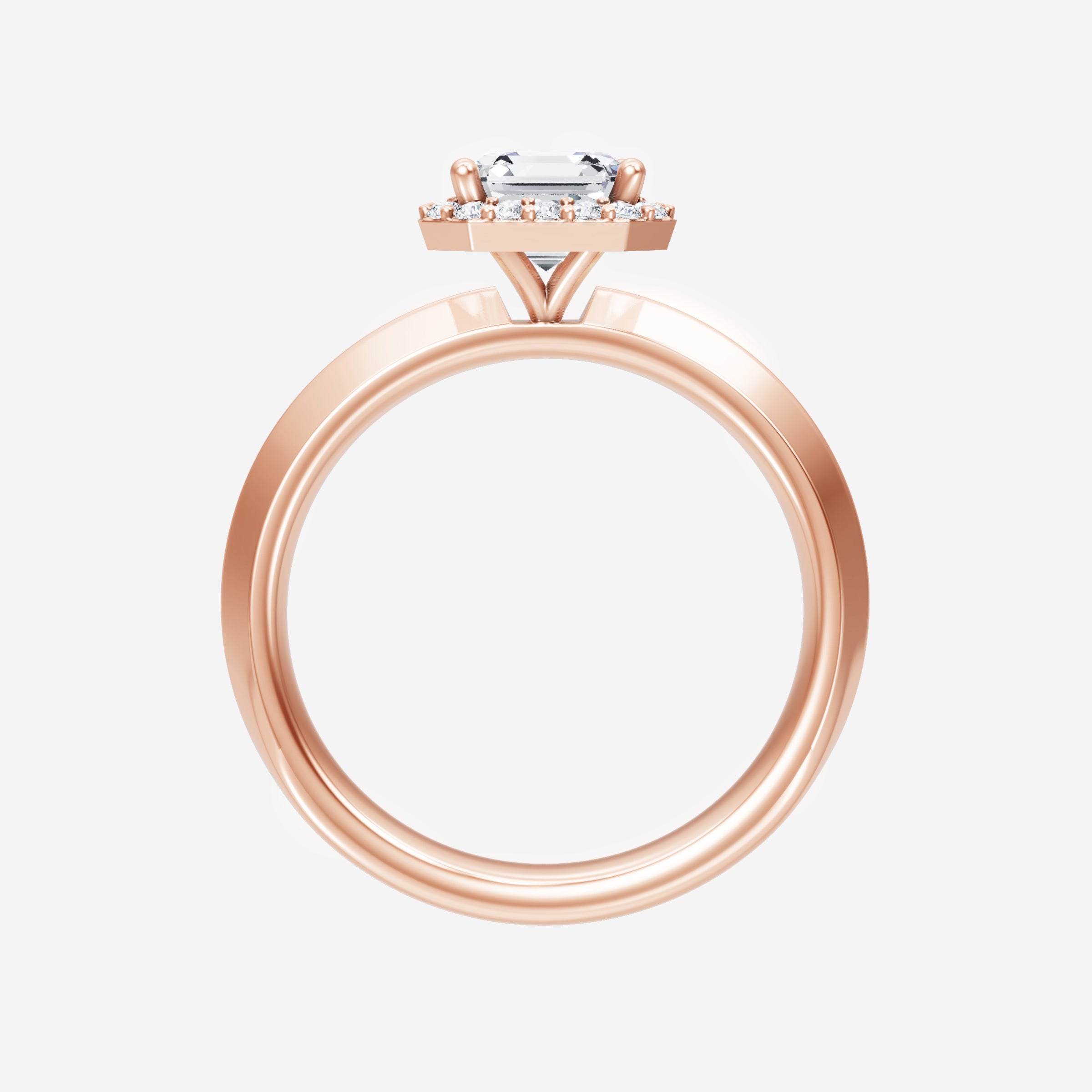 Asscher Adorned in Light Ring