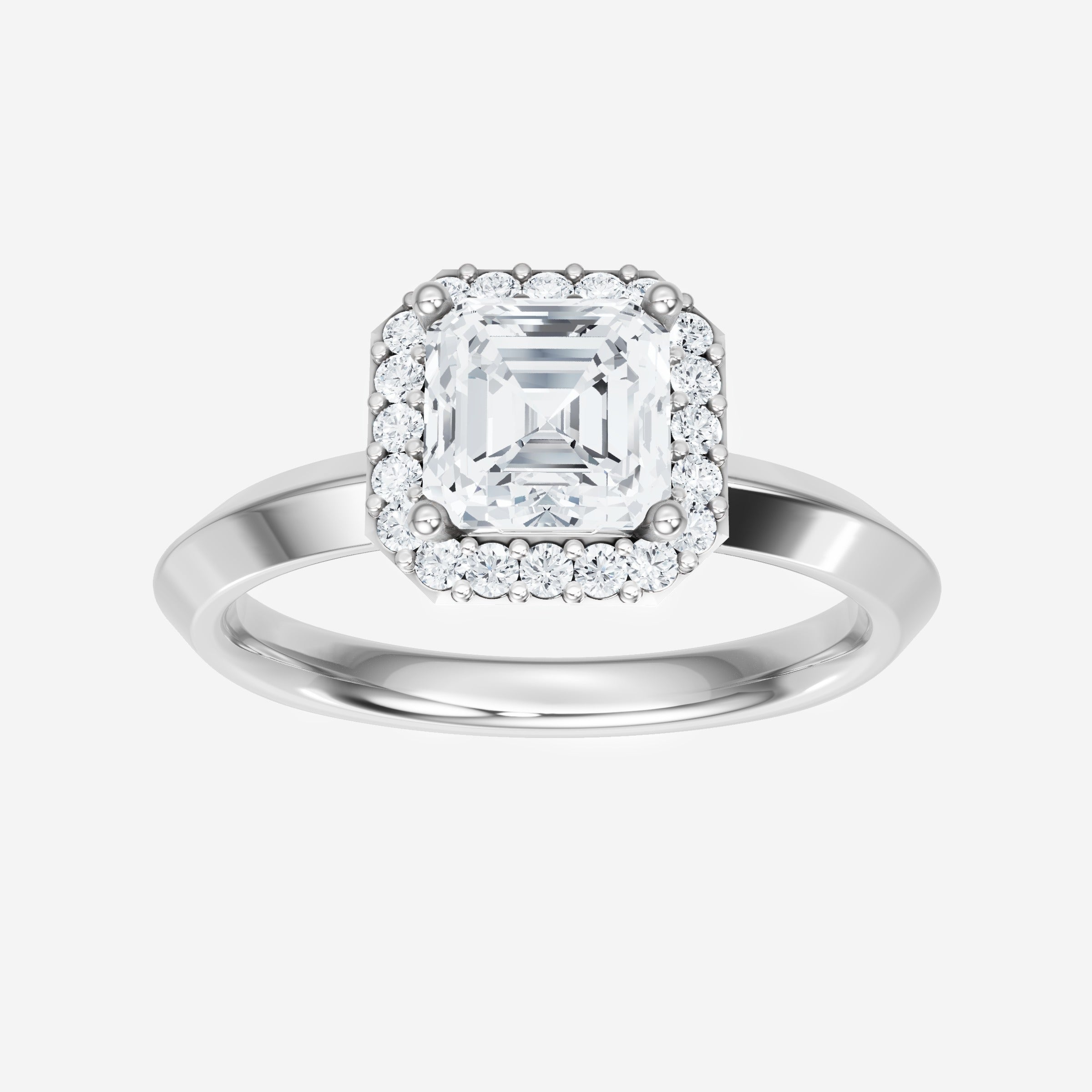 Asscher Adorned in Light Ring
