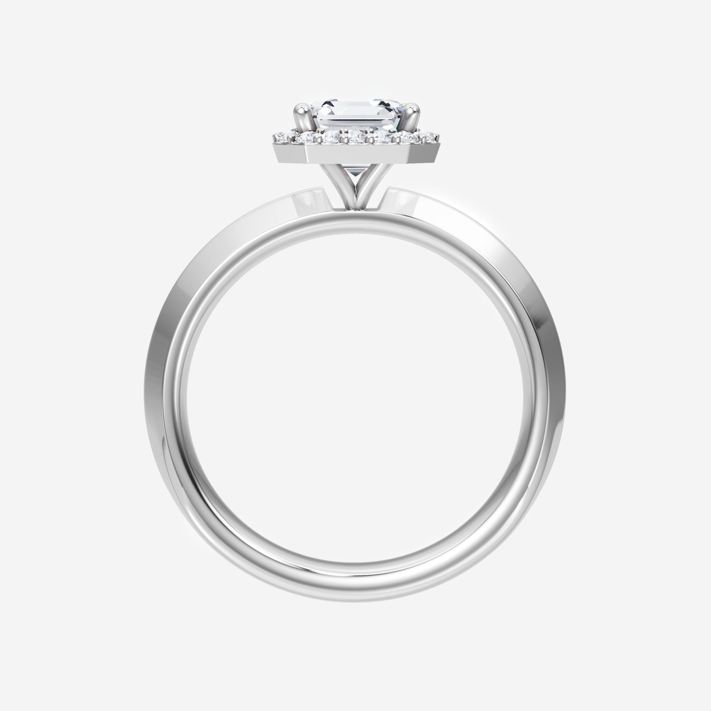 Asscher Adorned in Light Ring