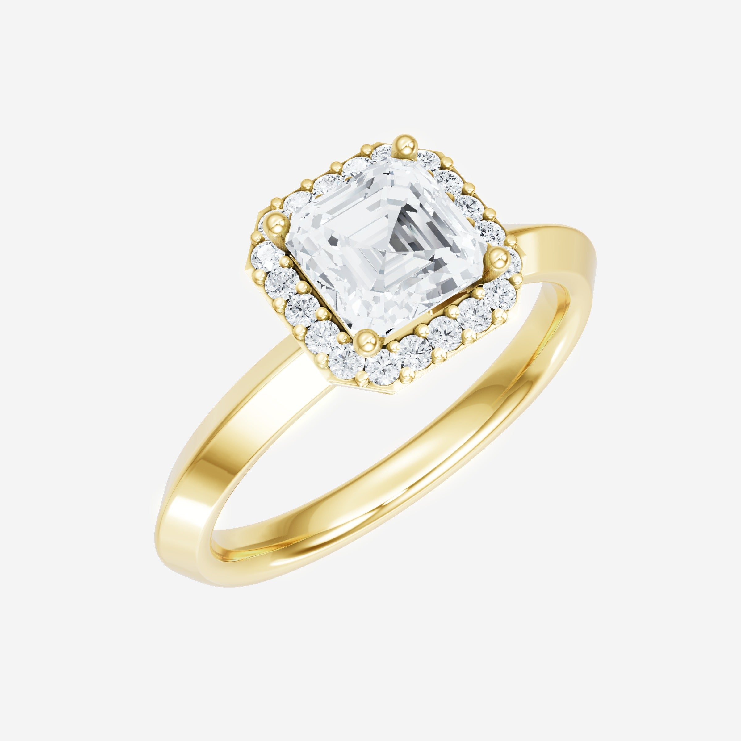 Asscher Adorned in Light Ring