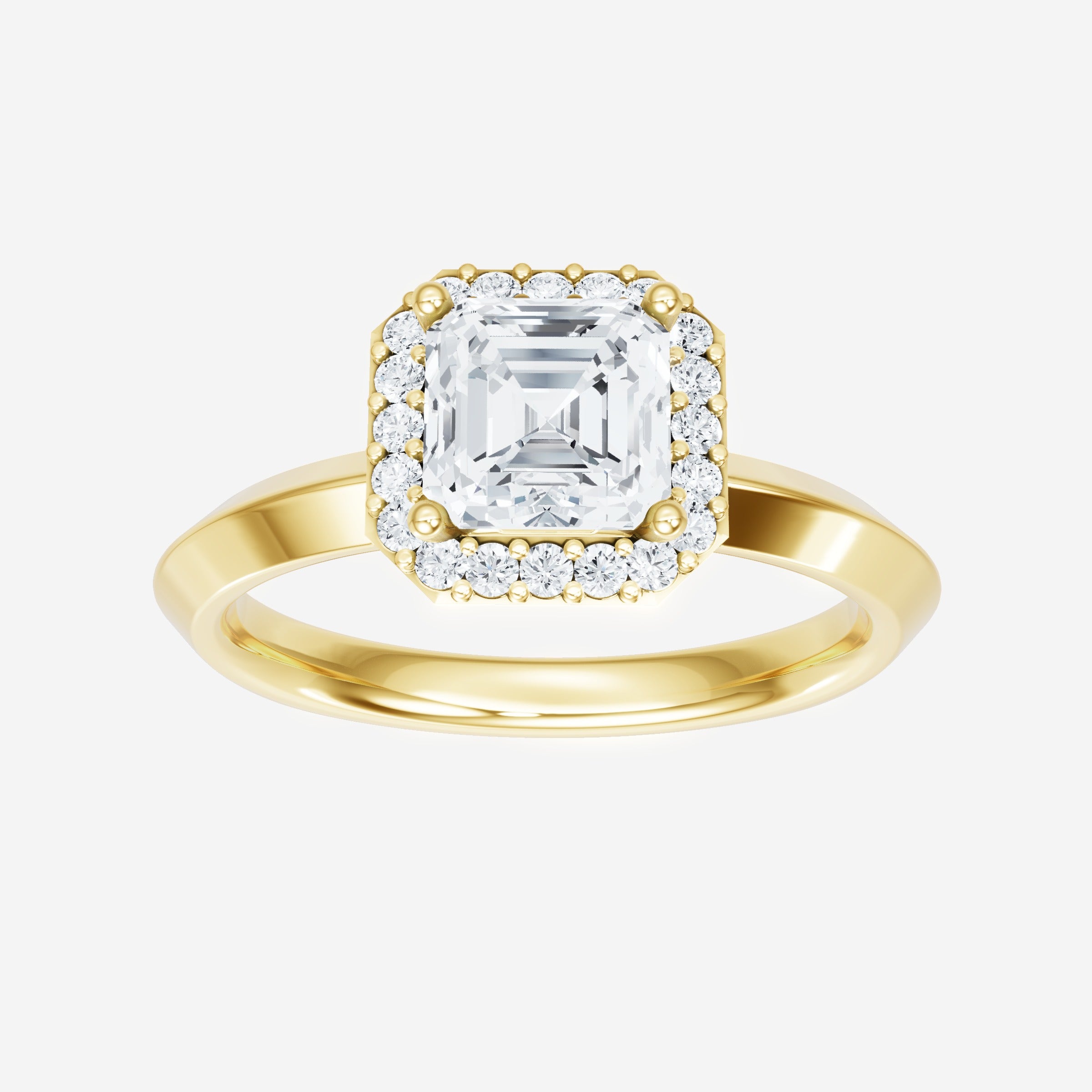 Asscher Adorned in Light Ring