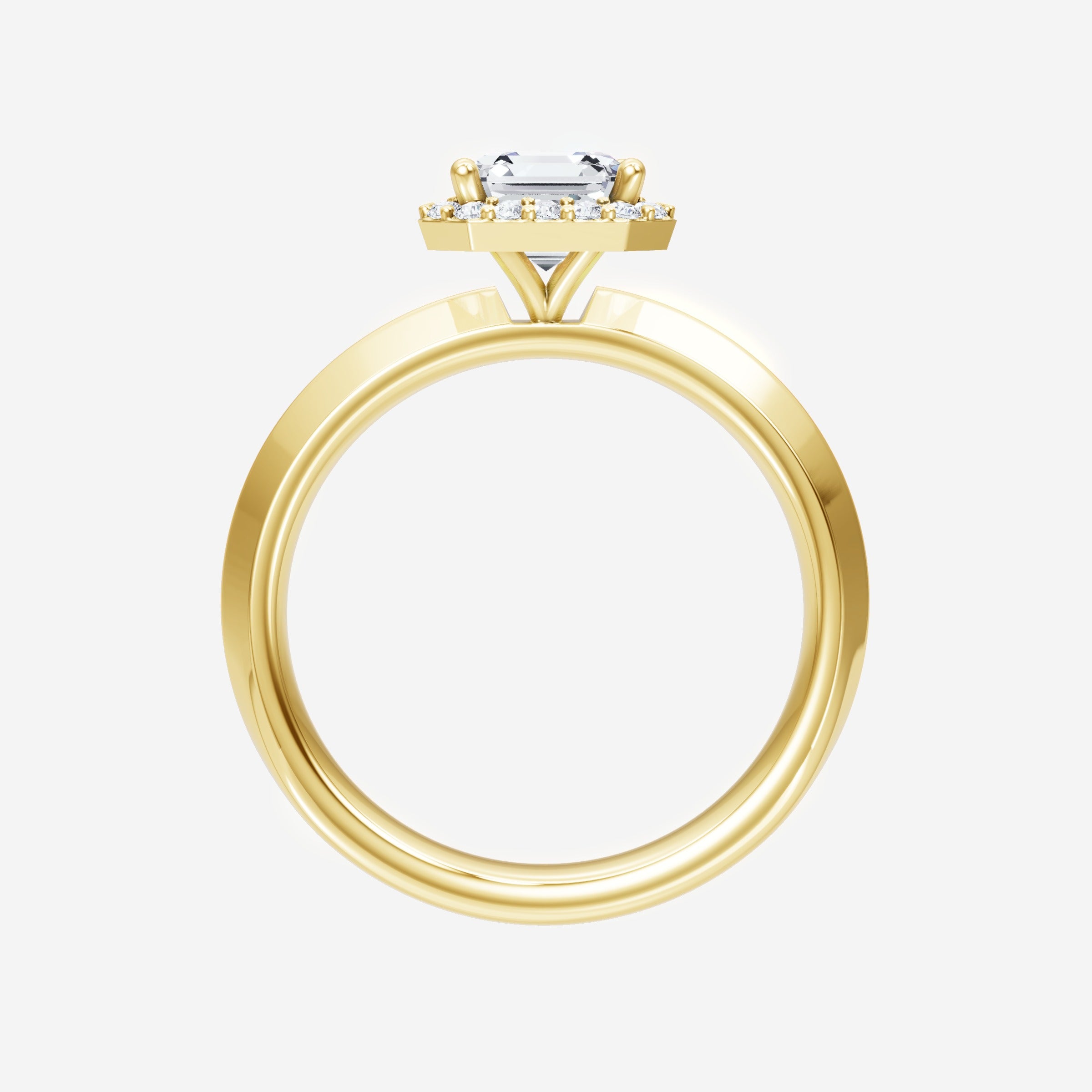 Asscher Adorned in Light Ring