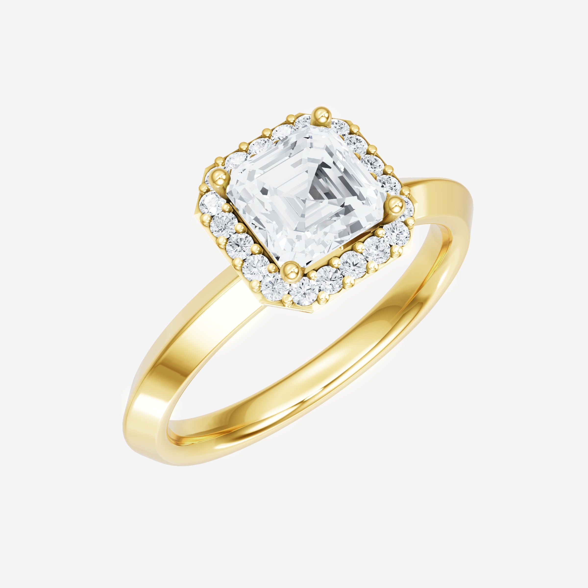 Asscher Adorned in Light Ring