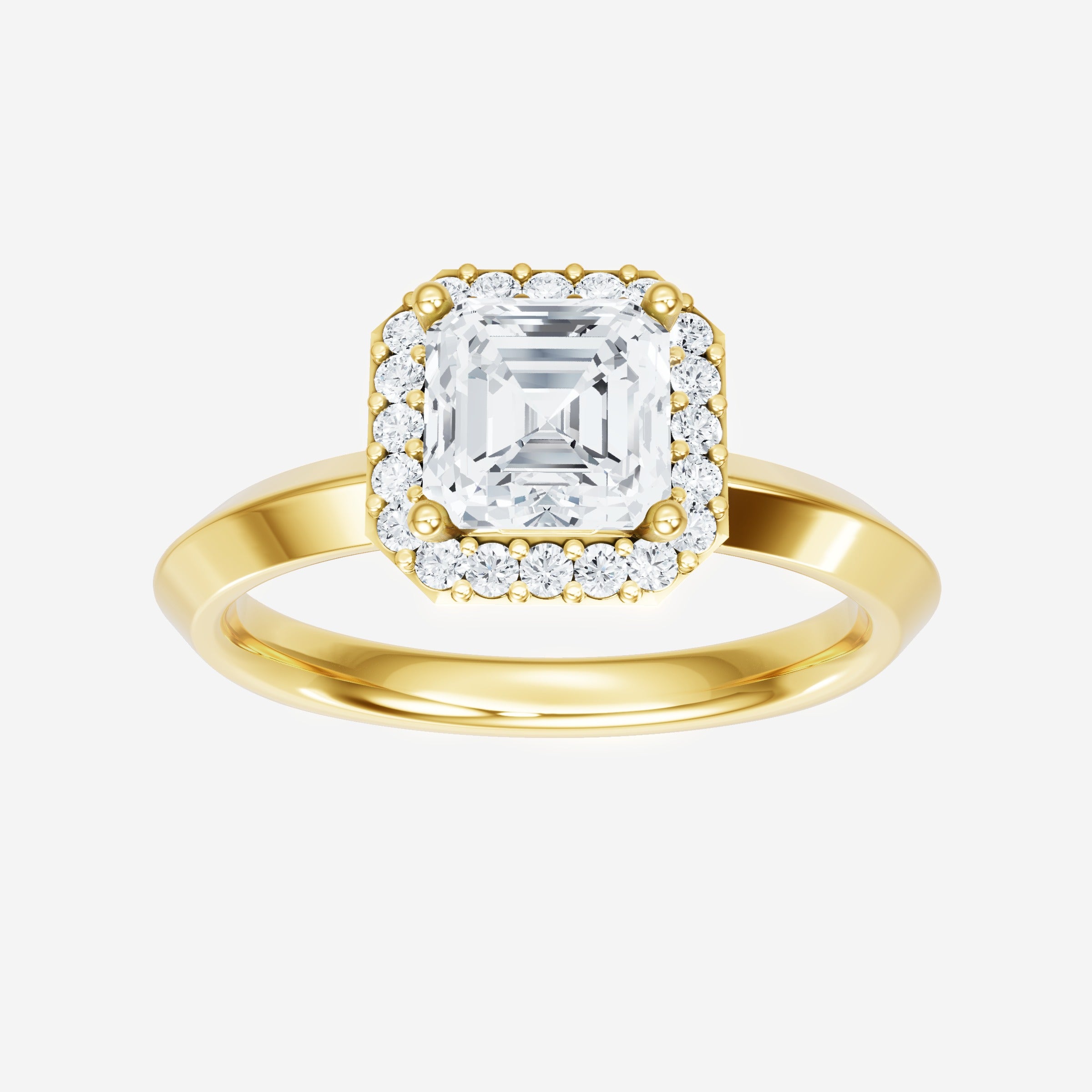 Asscher Adorned in Light Ring