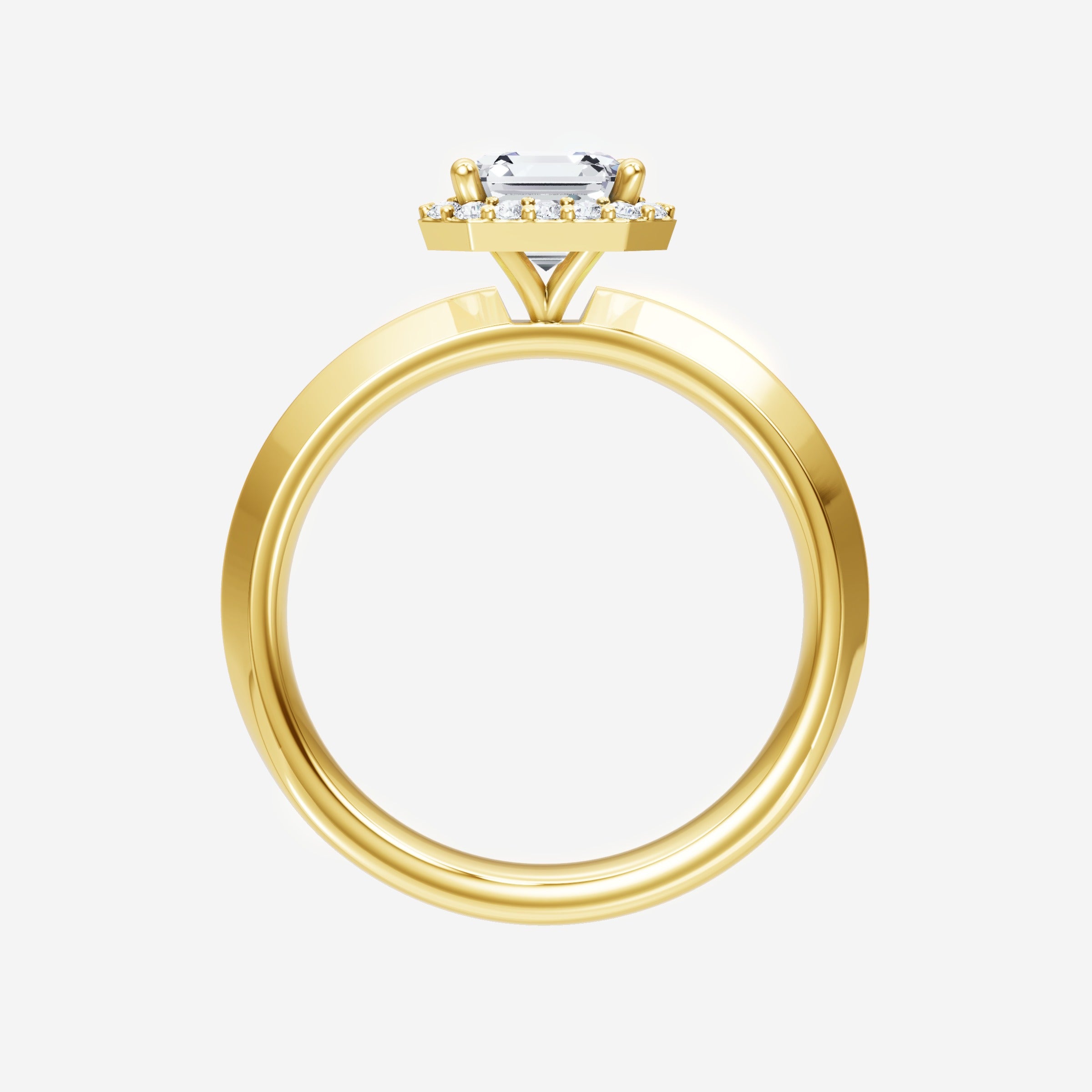 Asscher Adorned in Light Ring
