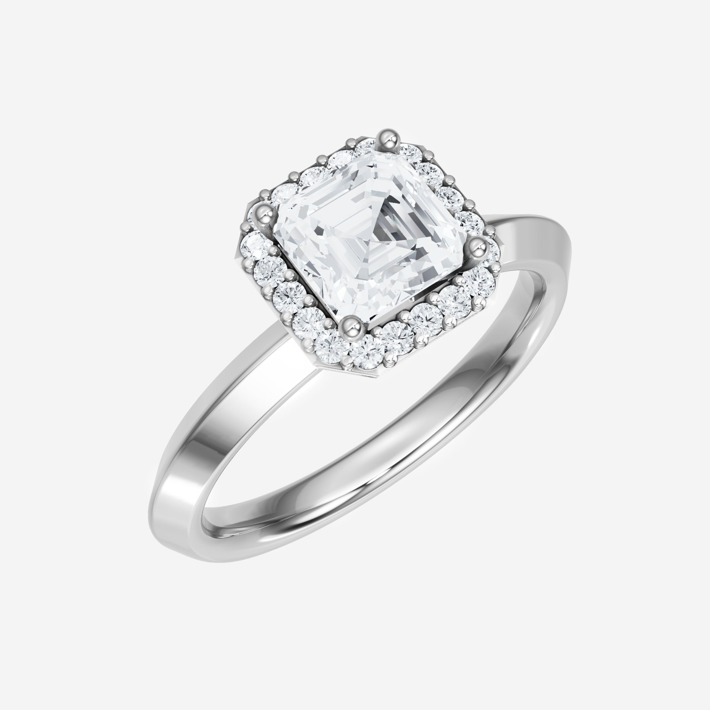 Asscher Adorned in Light Ring