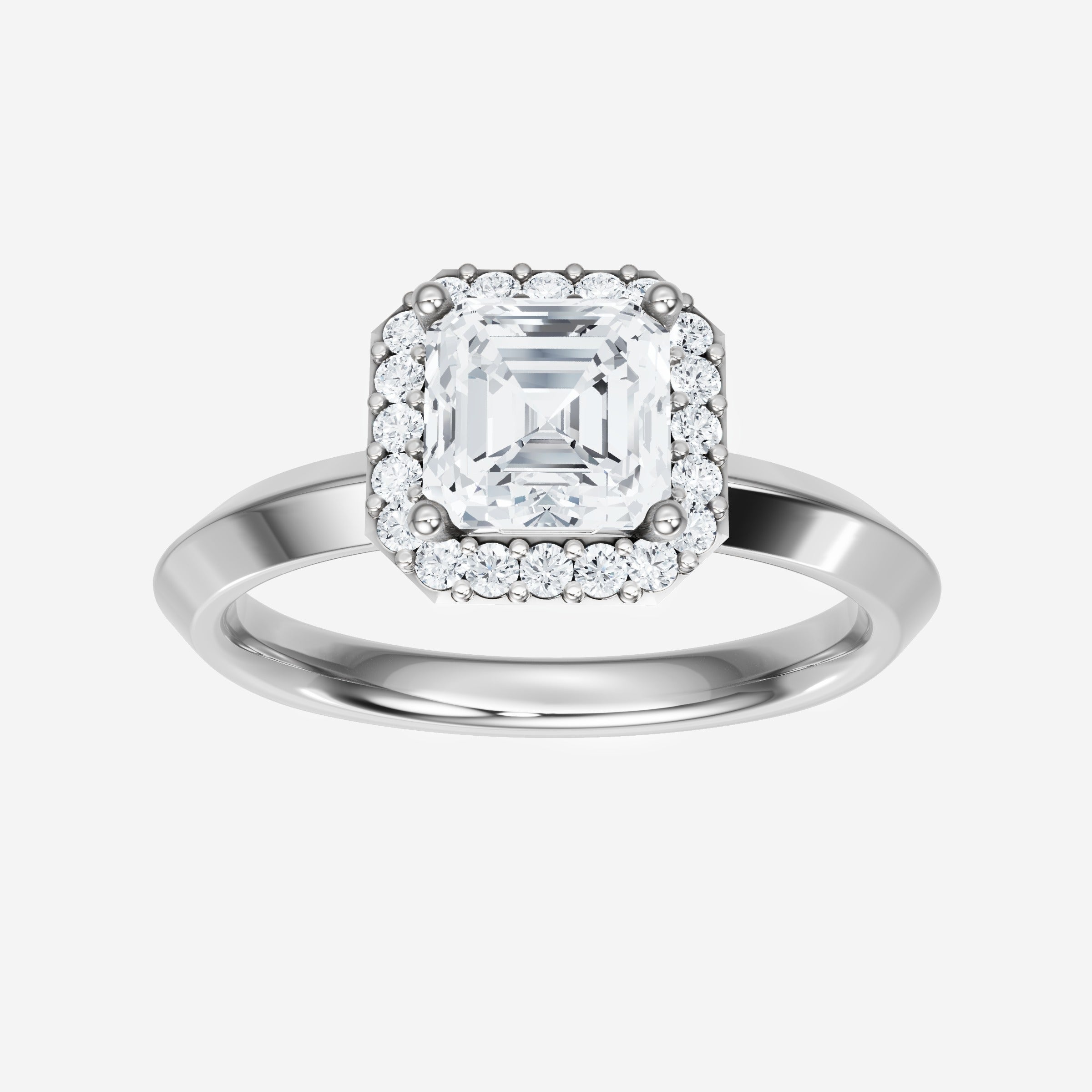 Asscher Adorned in Light Ring