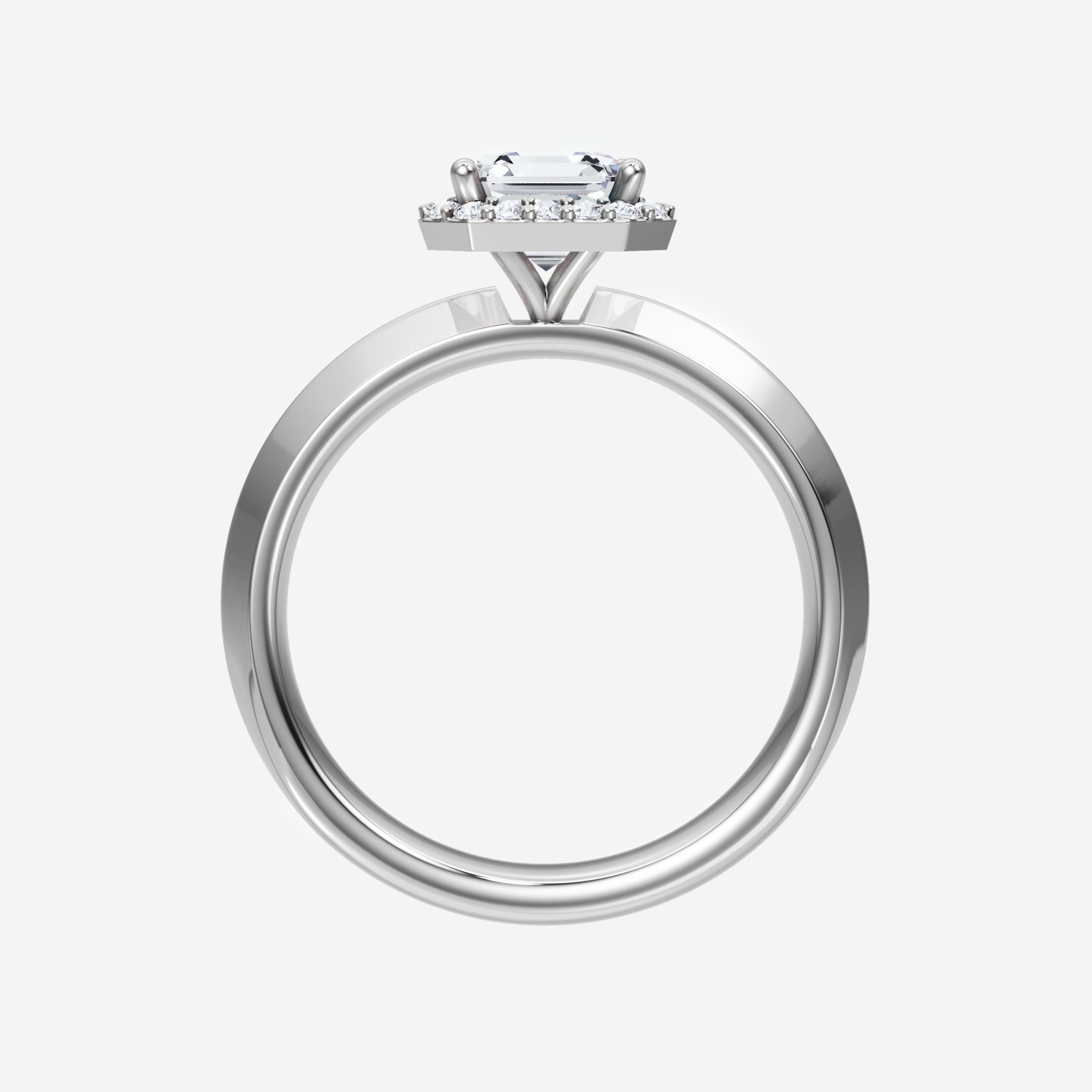 Asscher Adorned in Light Ring