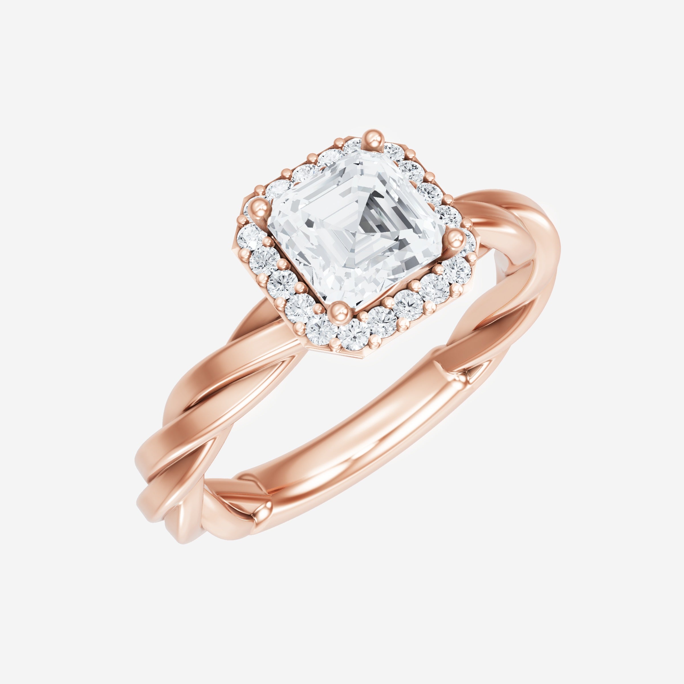 Asscher Adorned in Light Ring