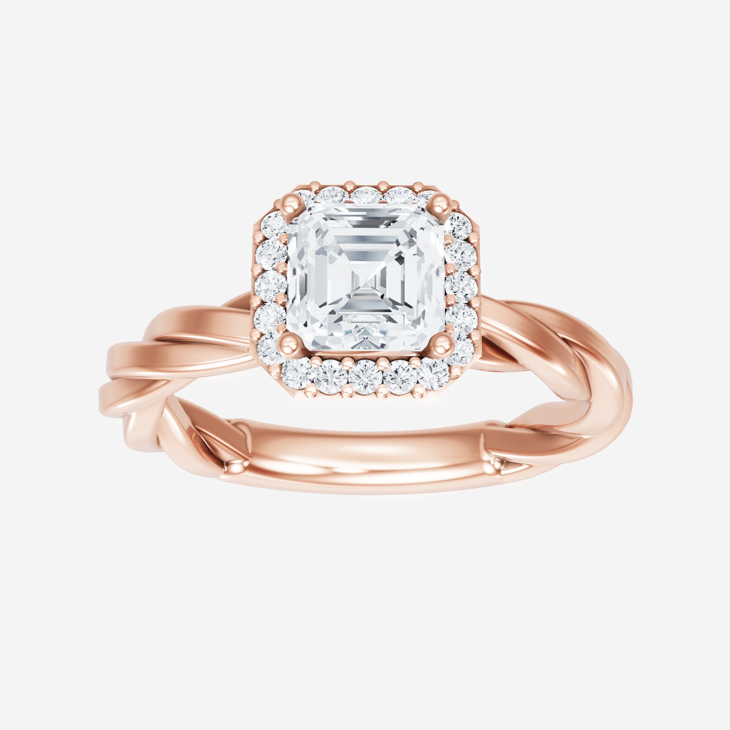 Asscher Adorned in Light Ring