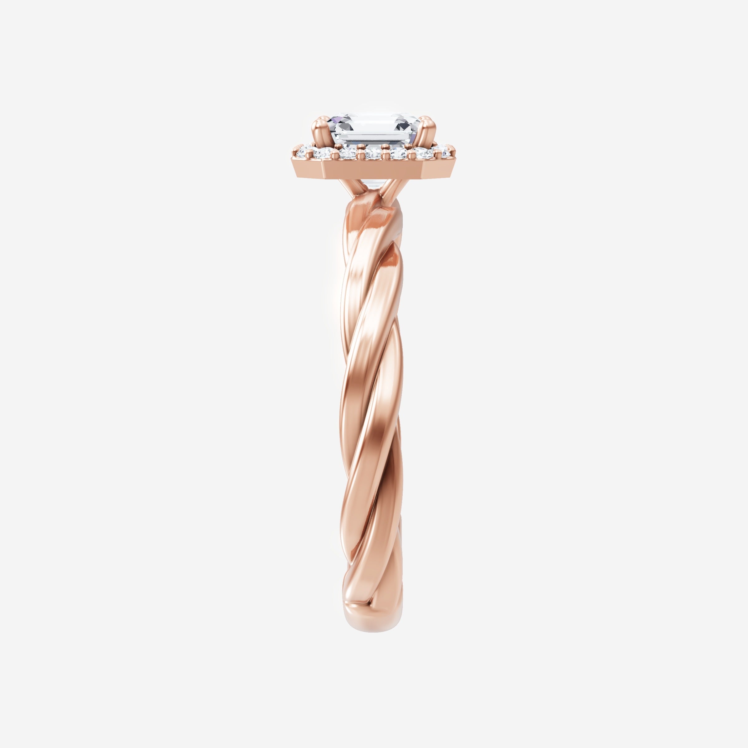 Asscher Adorned in Light Ring