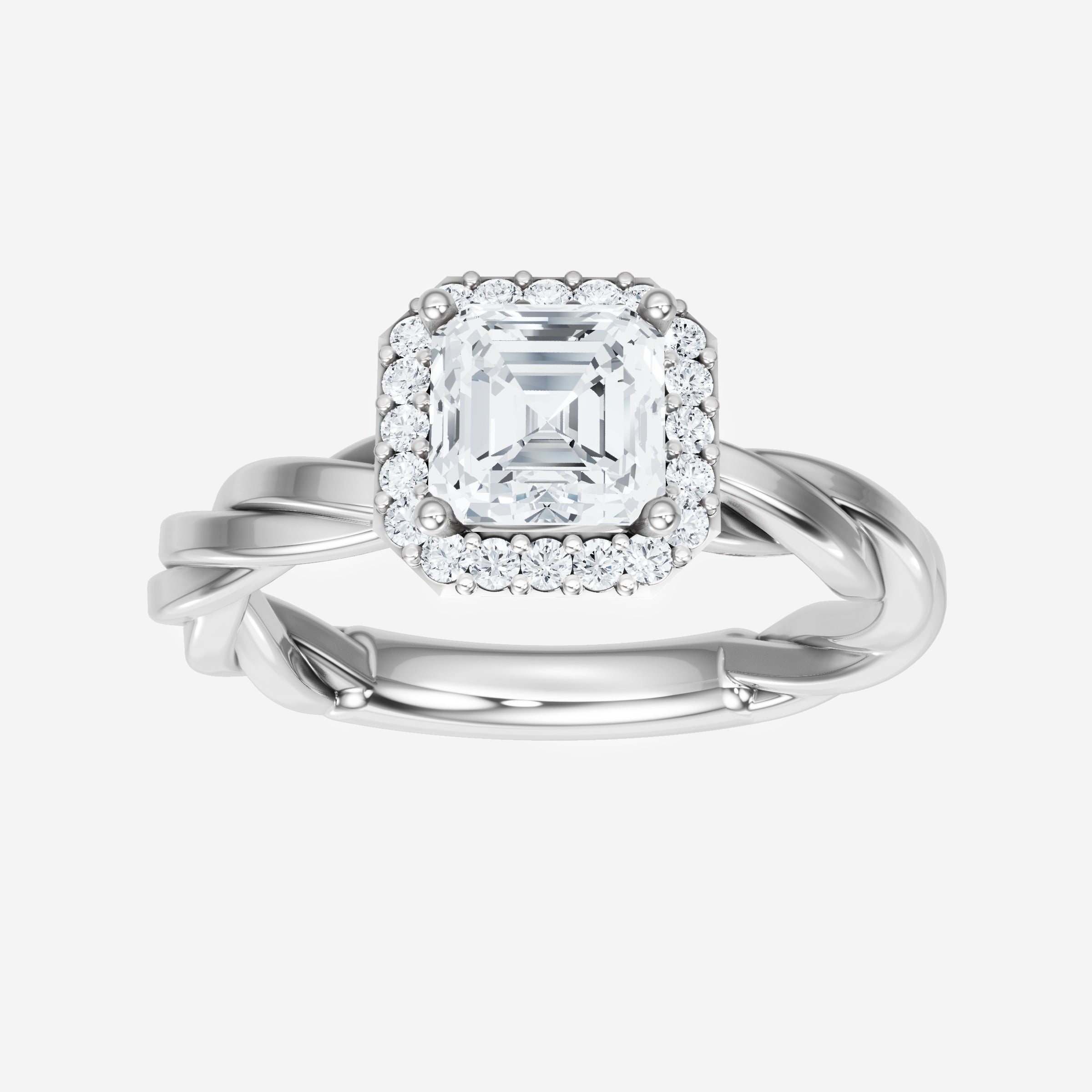 Asscher Adorned in Light Ring