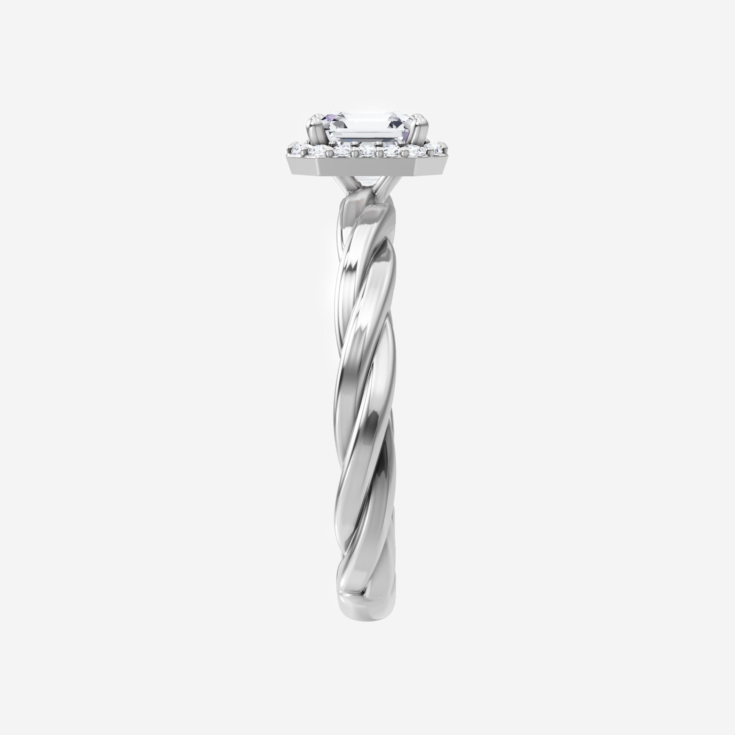 Asscher Adorned in Light Ring