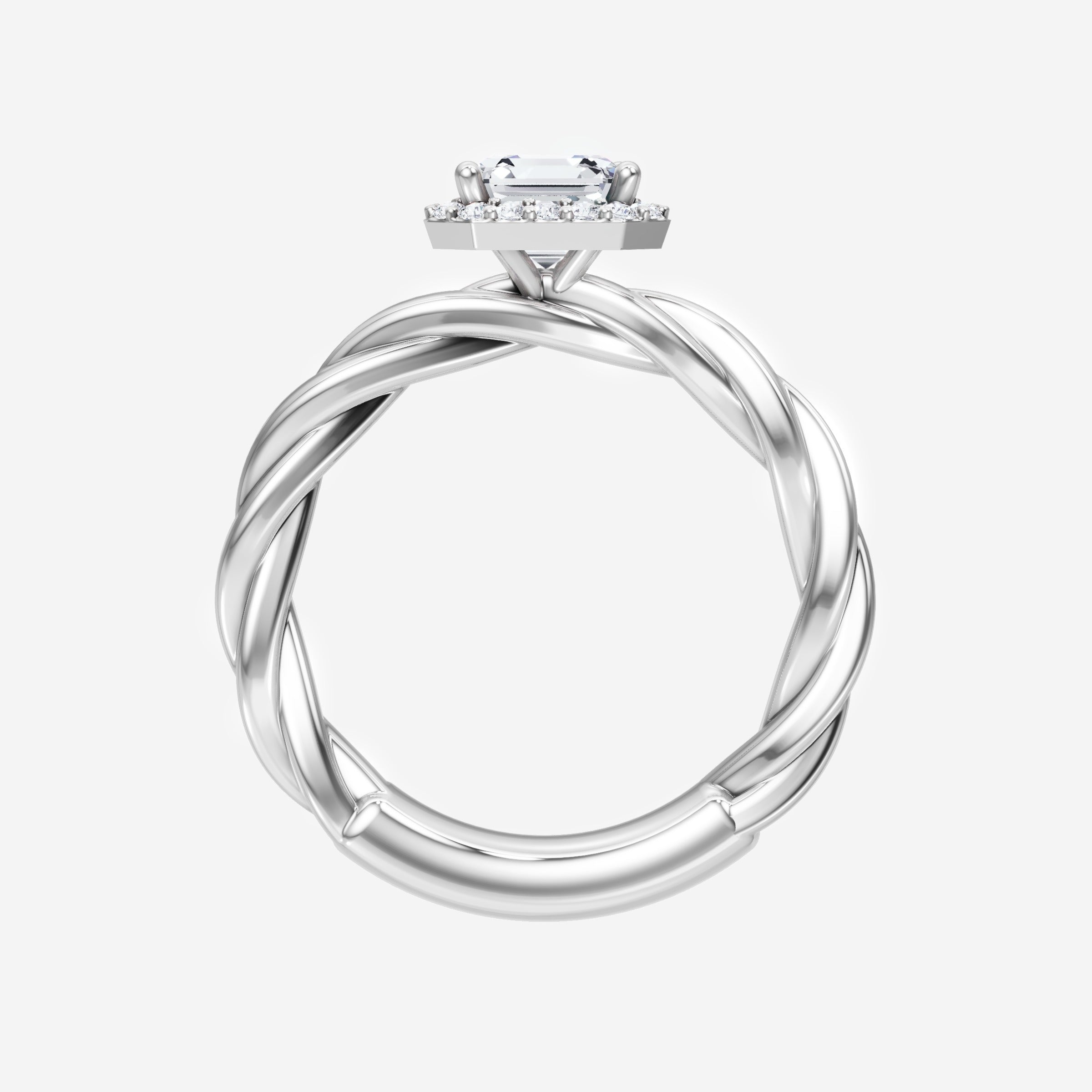 Asscher Adorned in Light Ring