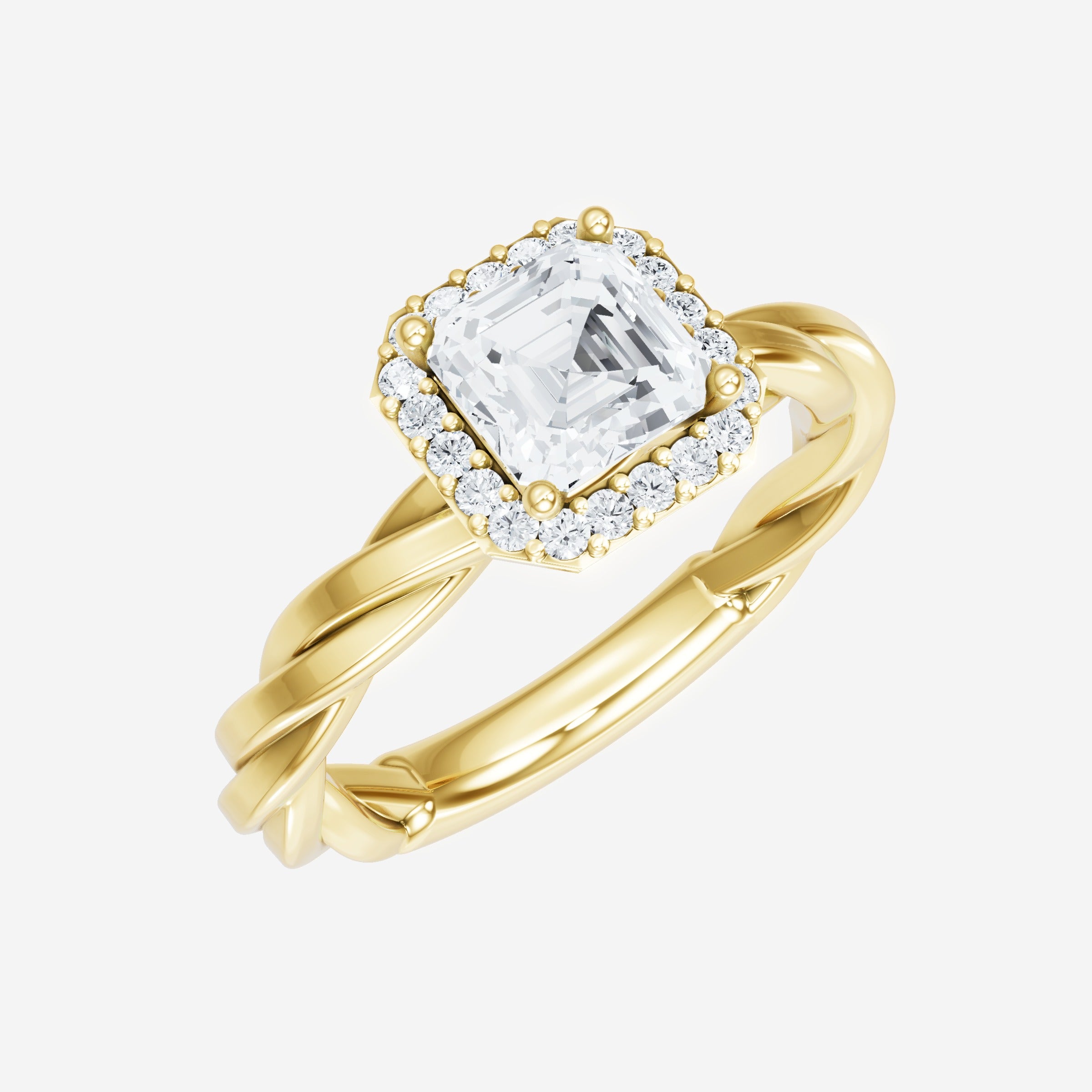 Asscher Adorned in Light Ring