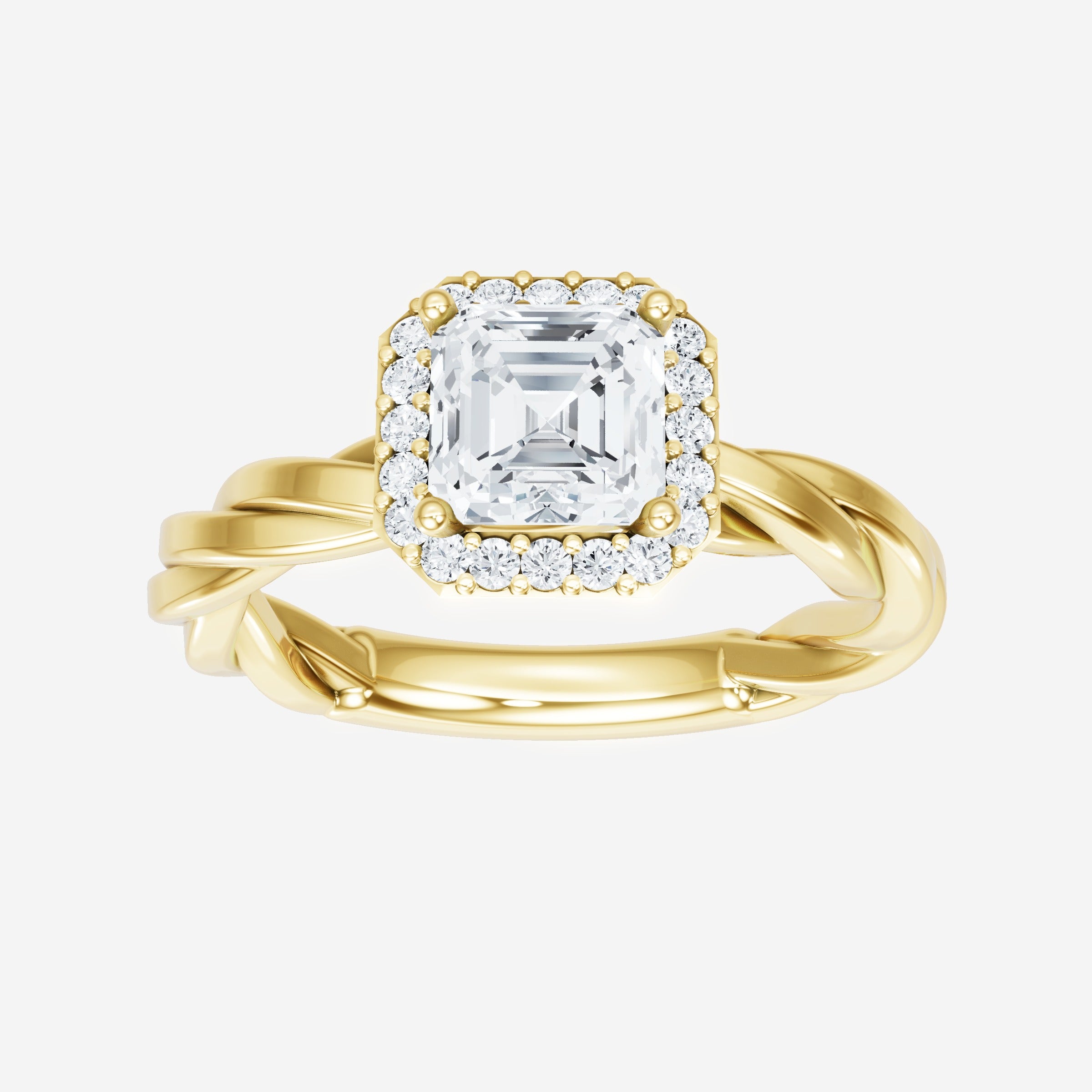 Asscher Adorned in Light Ring