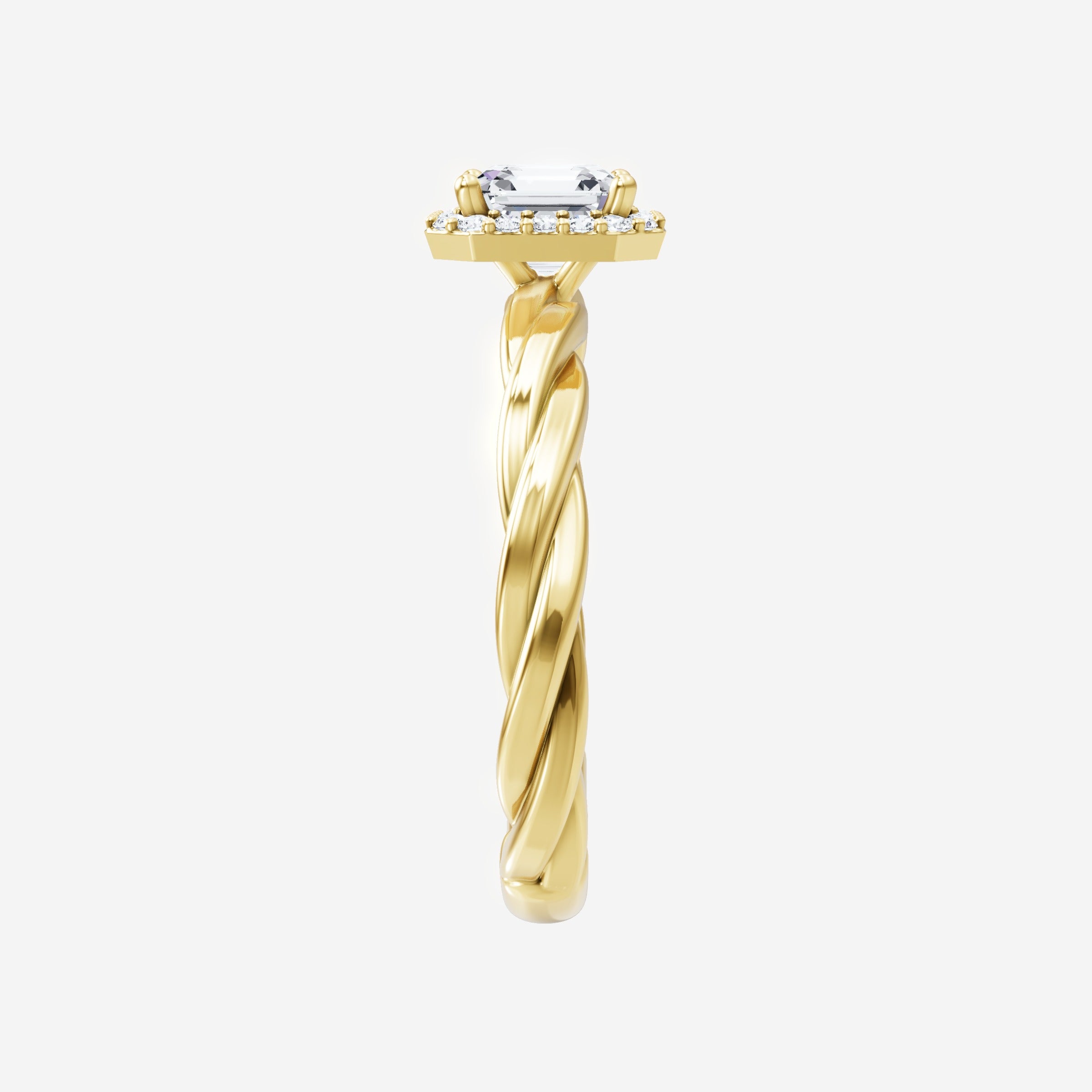 Asscher Adorned in Light Ring