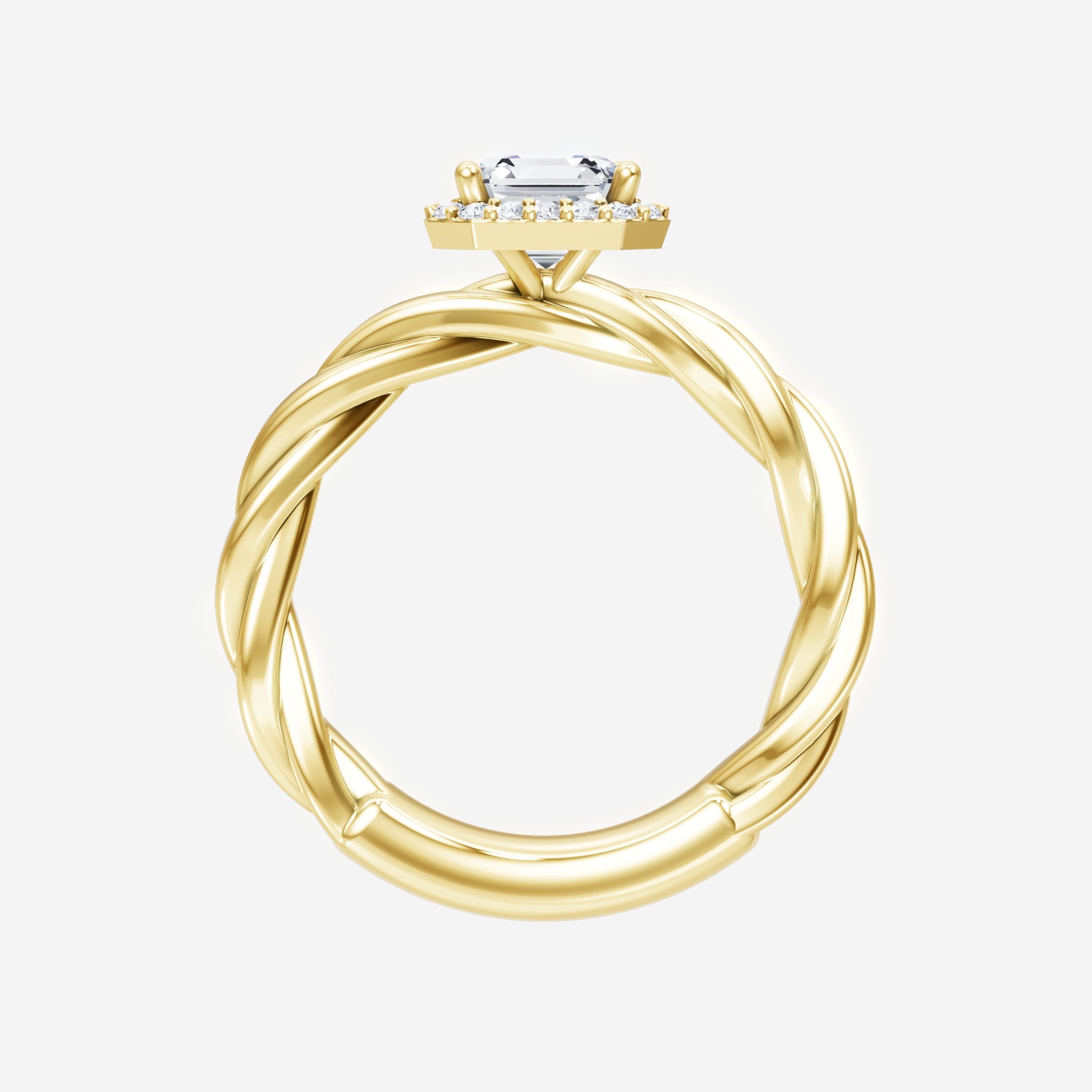Asscher Adorned in Light Ring