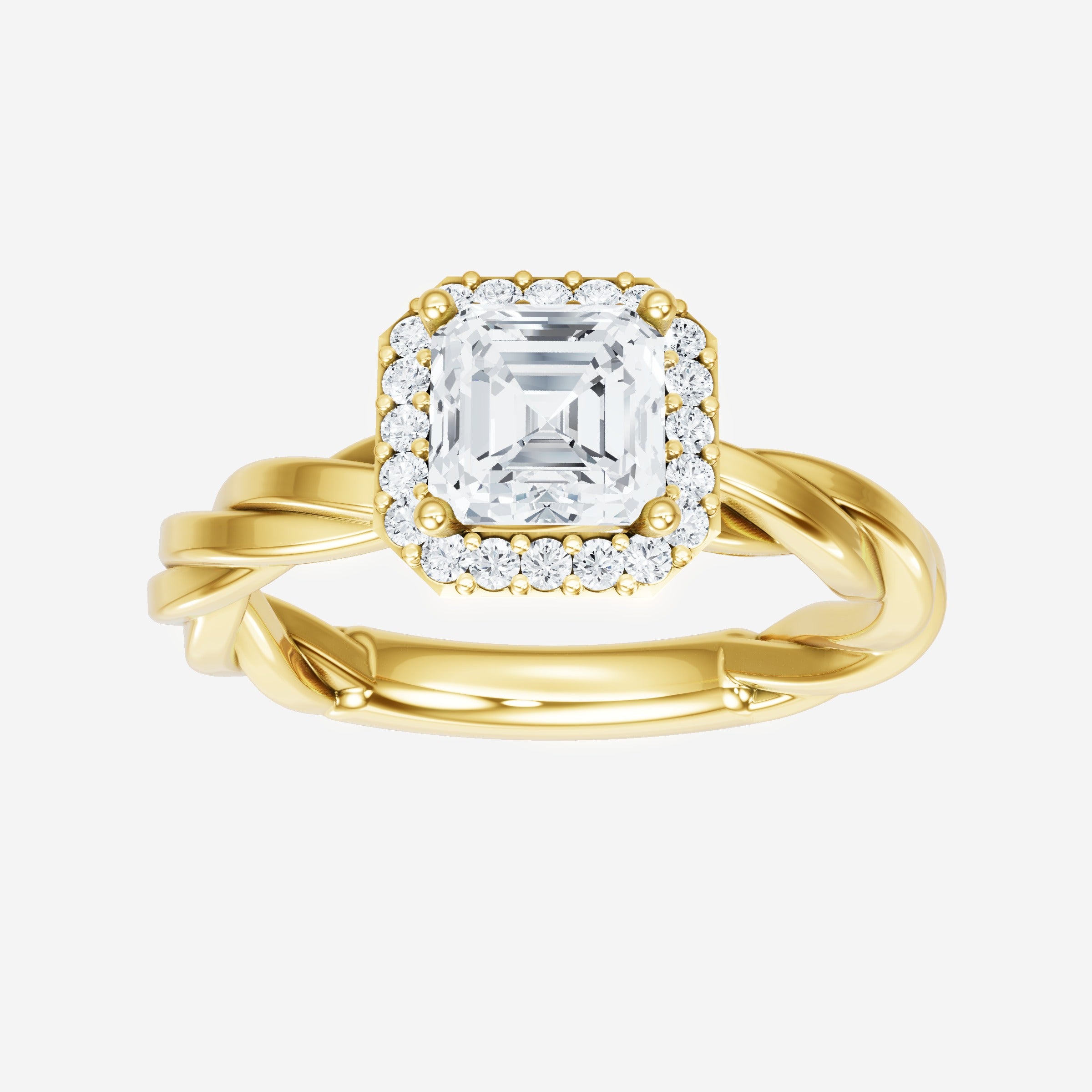 Asscher Adorned in Light Ring