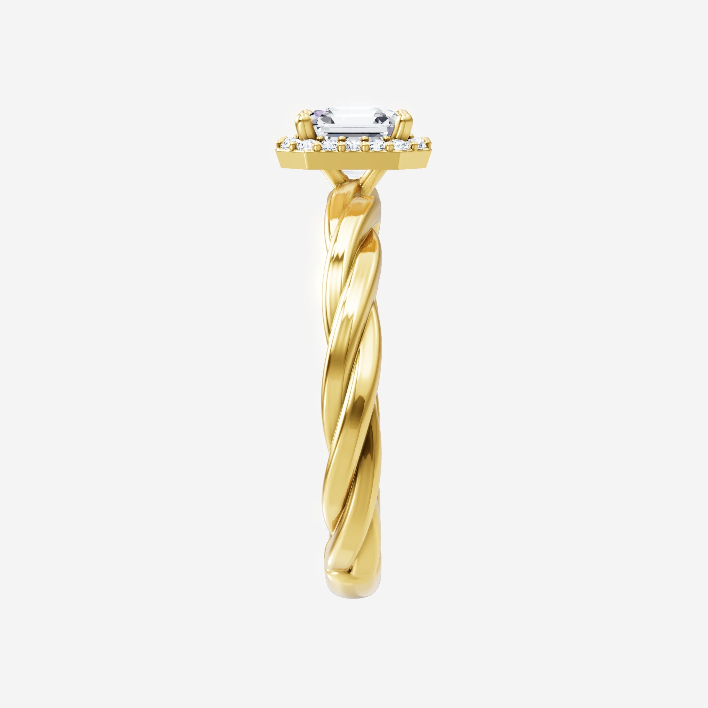 Asscher Adorned in Light Ring